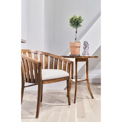 French Country Round End Table - Walnut Finish