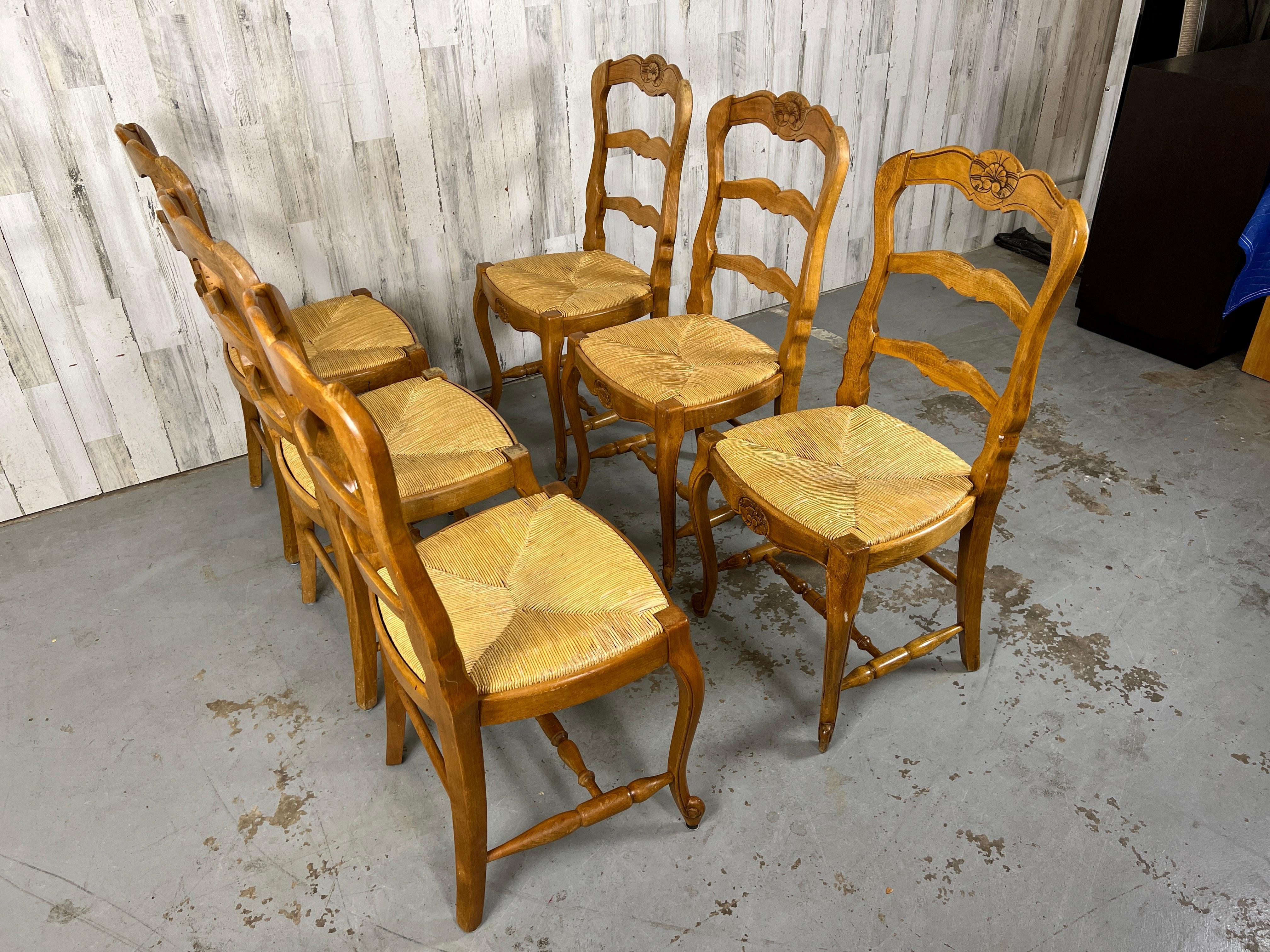 French Country Rush Dining Chairs 6