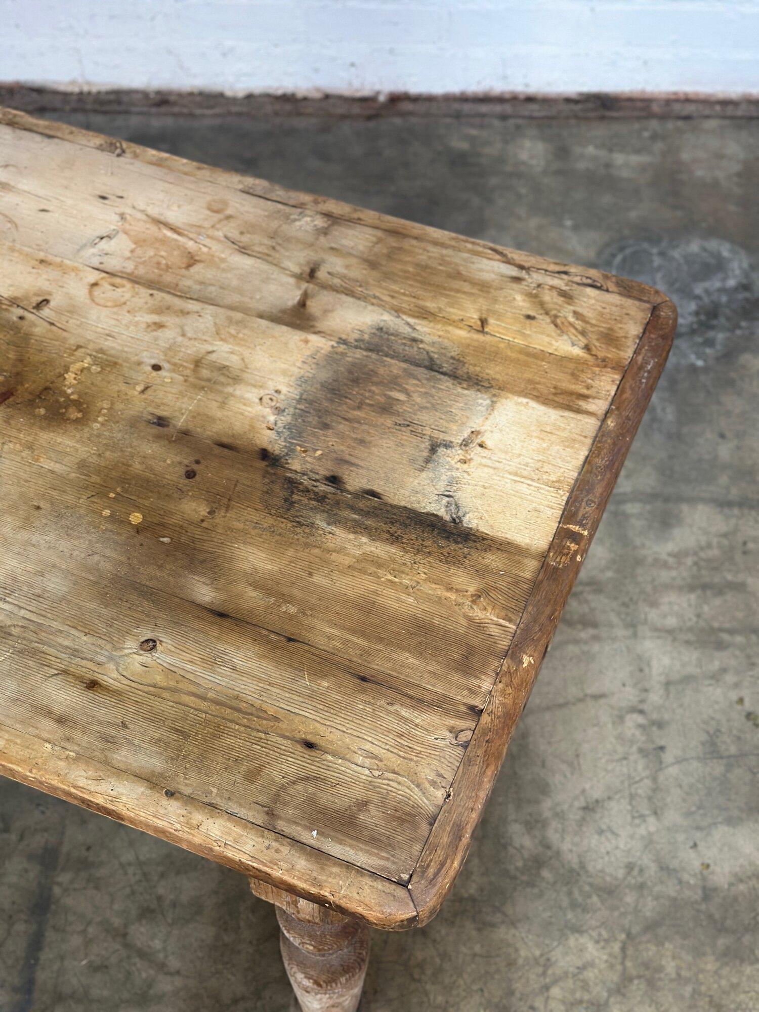 Late 20th Century French Country Rustic Dining Table For Sale
