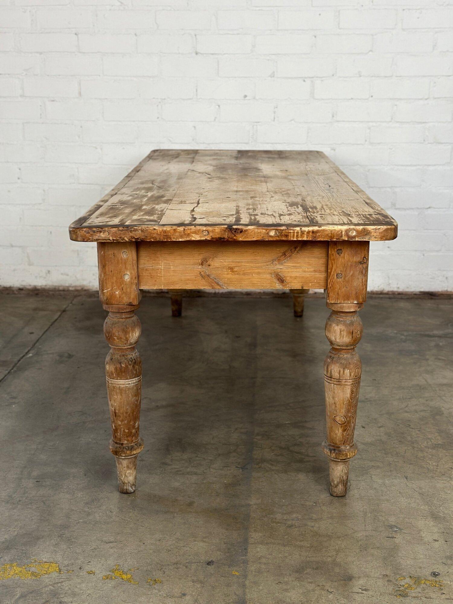 Pine French Country Rustic Dining Table For Sale