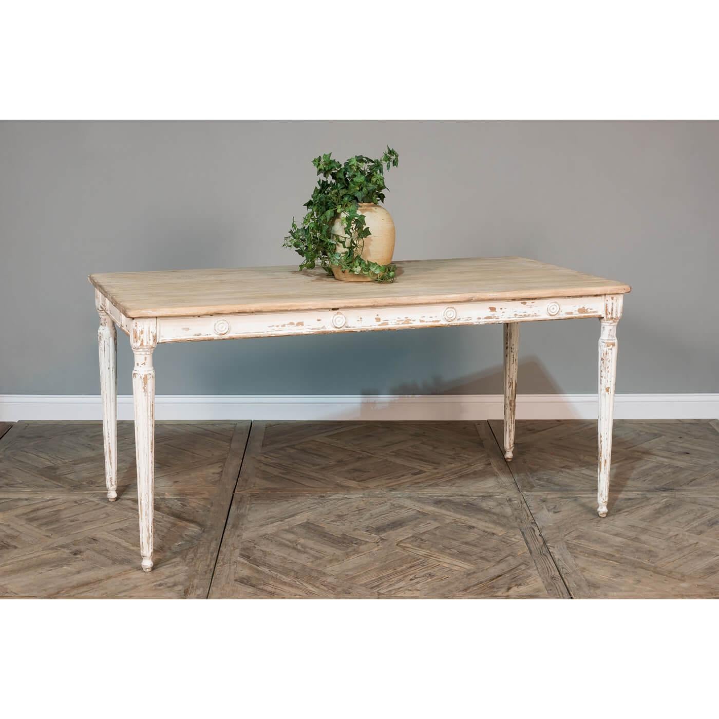 French Provincial French Country Rustic Dining Table For Sale