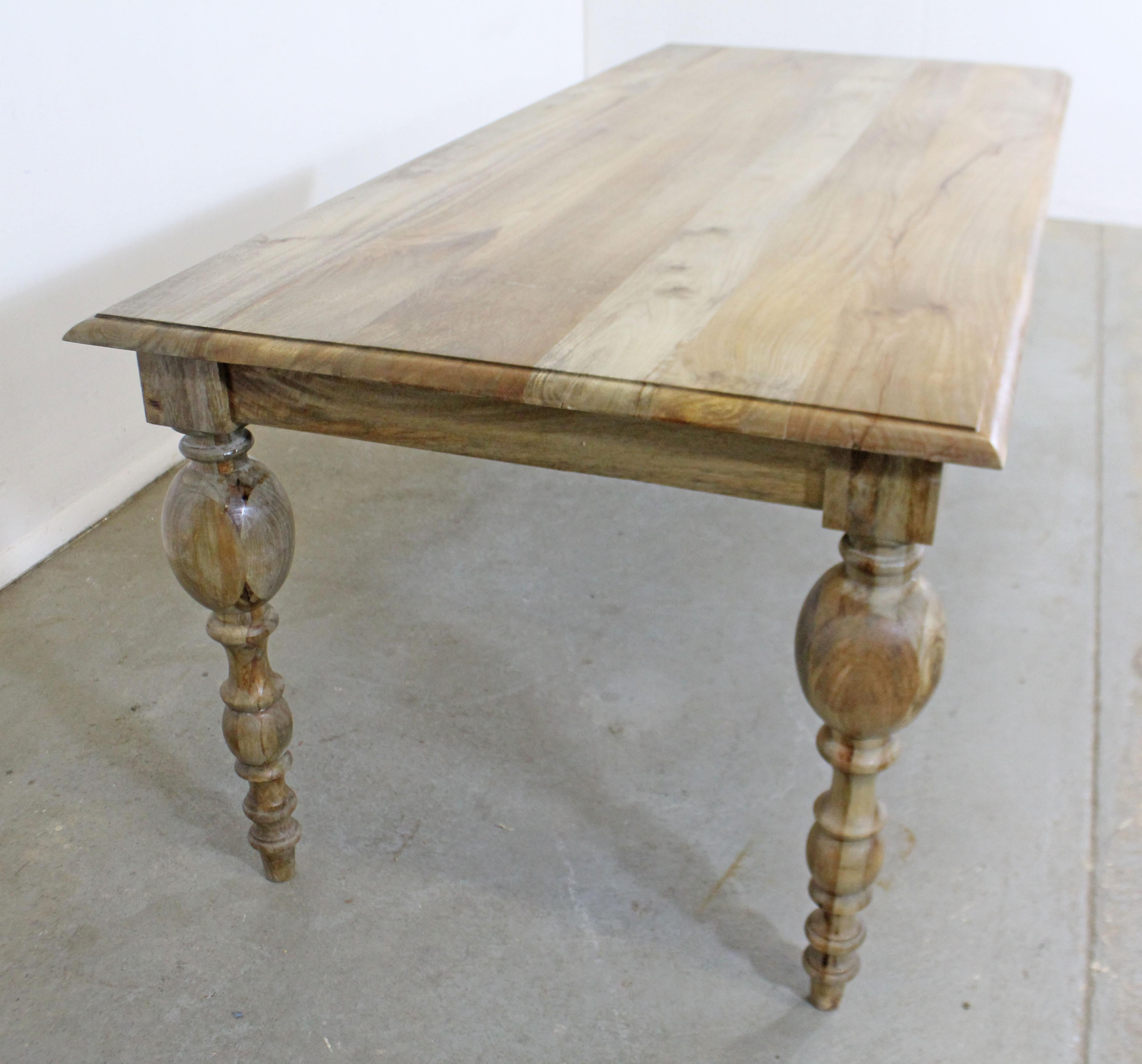 Indonesian French Country Rustic Gray Farm Dining Table