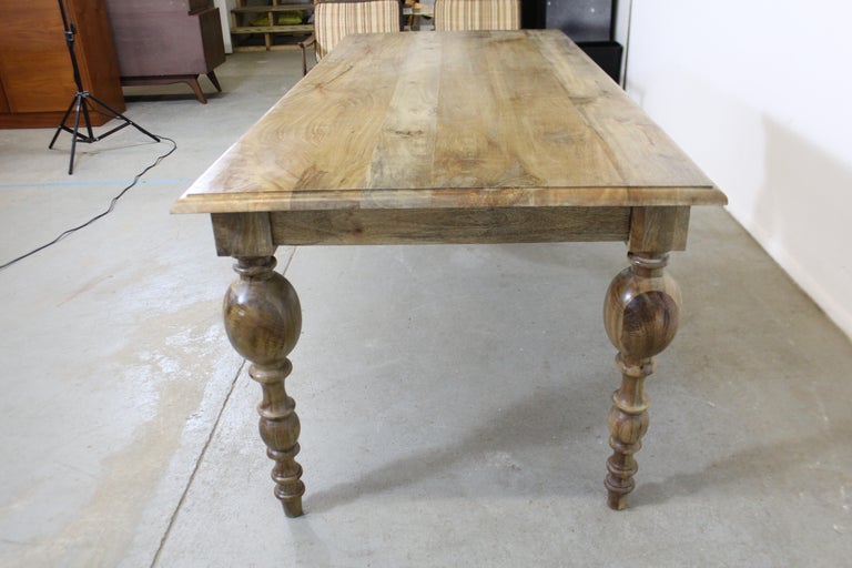 French Country Rustic Gray Farm Dining Table For Sale at 1stDibs