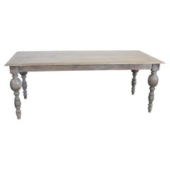 French Country Rustic Natural Gray 72" Farm Dining Table
