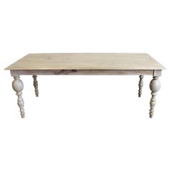 French Country Rustic Natural Gray Farm Dining Table