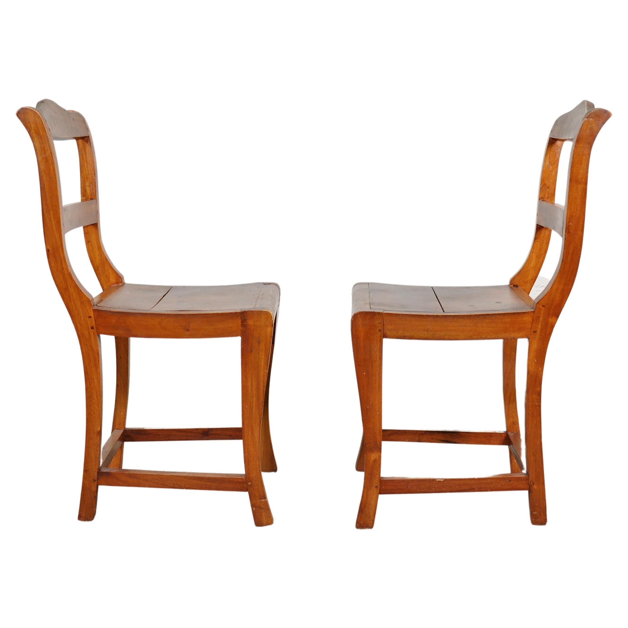 Hand-Crafted French Country Rustic Side Chairs - a Pair For Sale