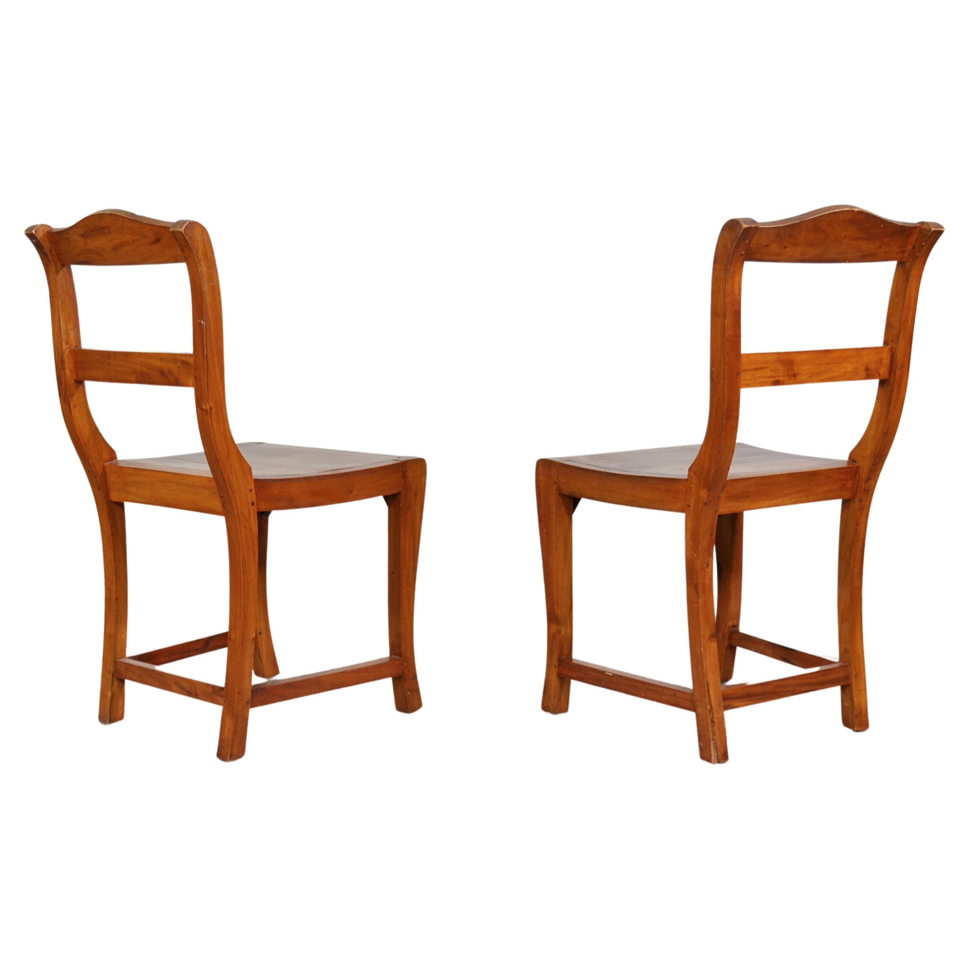 French Country Rustic Side Chairs - a Pair For Sale 1