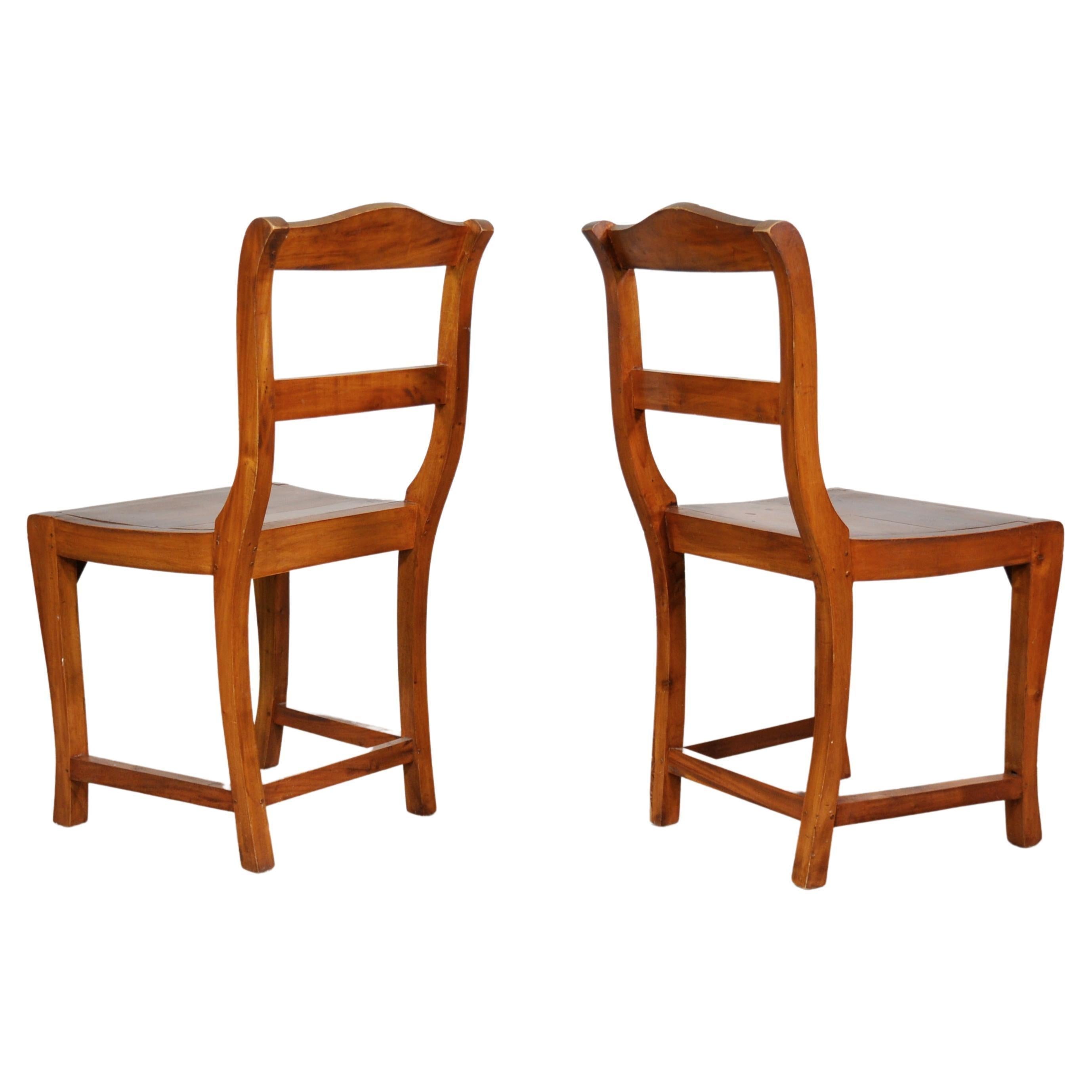 French Country Rustic Side Chairs - a Pair For Sale 2