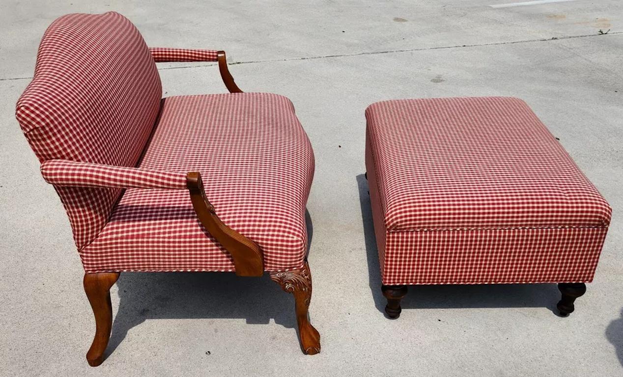 Französisches Landhaus-Sessel- und Ottomane-Set im Angebot 3