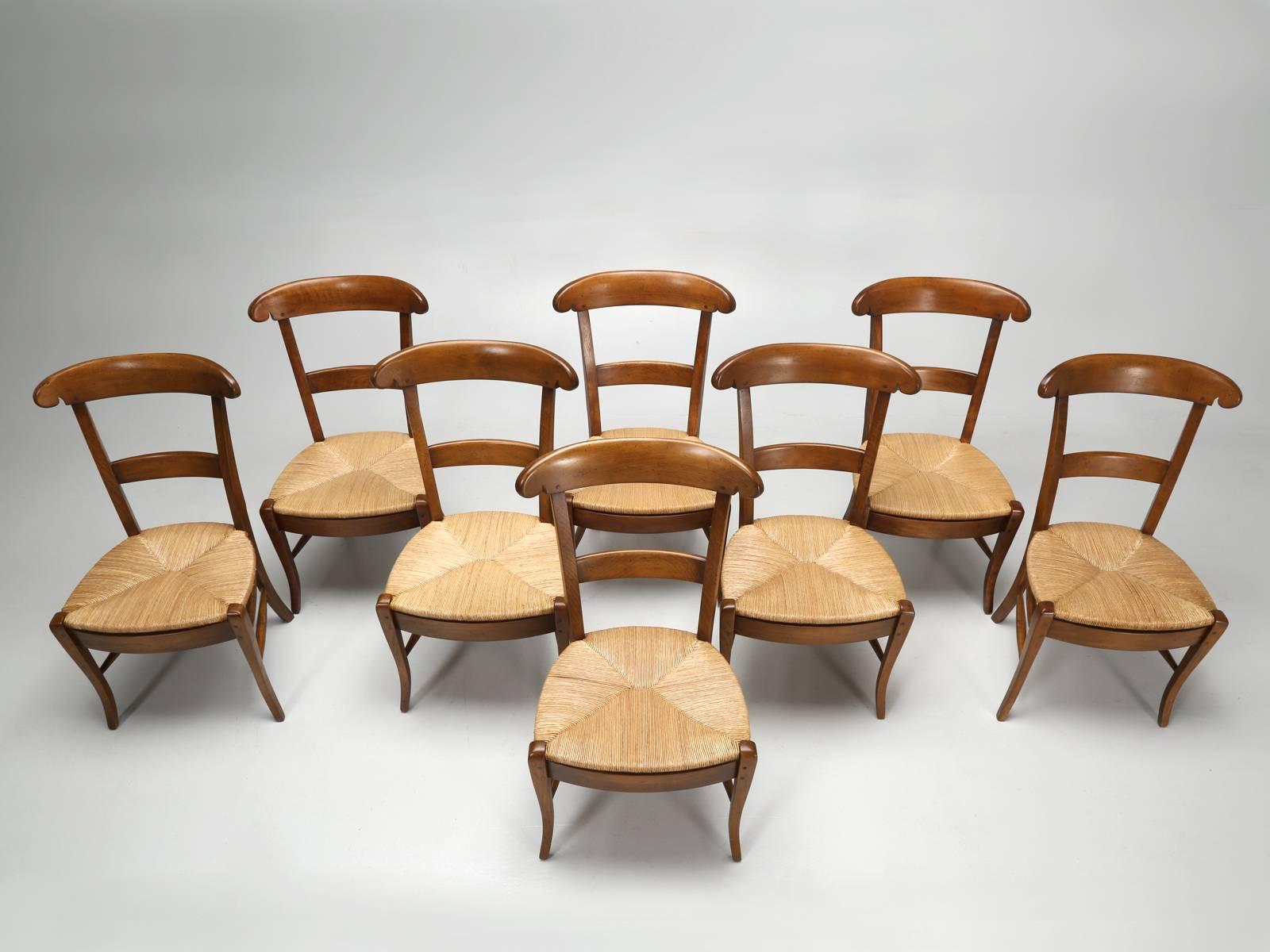 French Country Side Chairs, Handmade in France, Set of 'Eight' in Stock In Excellent Condition In Chicago, IL