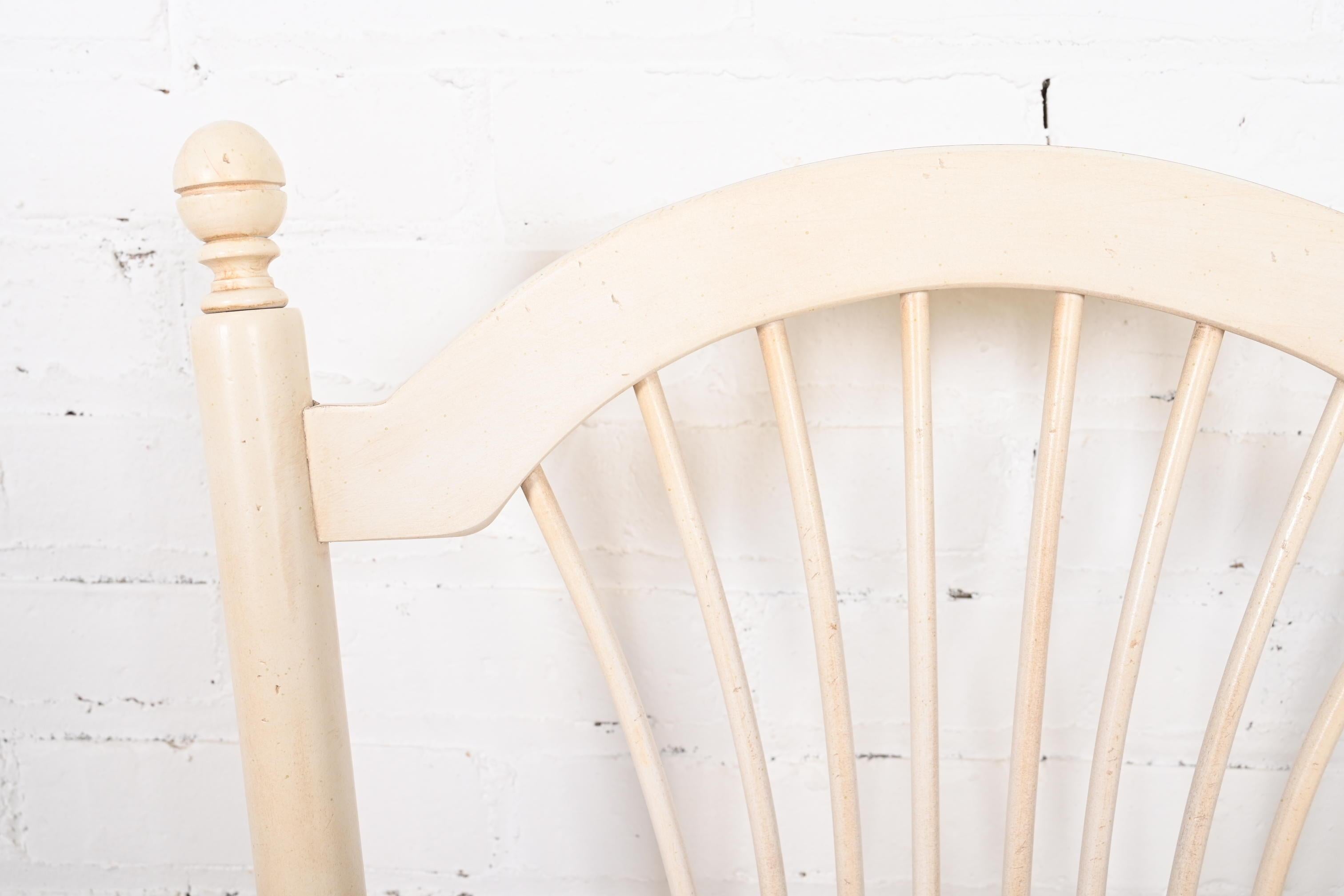 French Country Solid Maple and White Lacquered Desk Chair or Side Chair 3