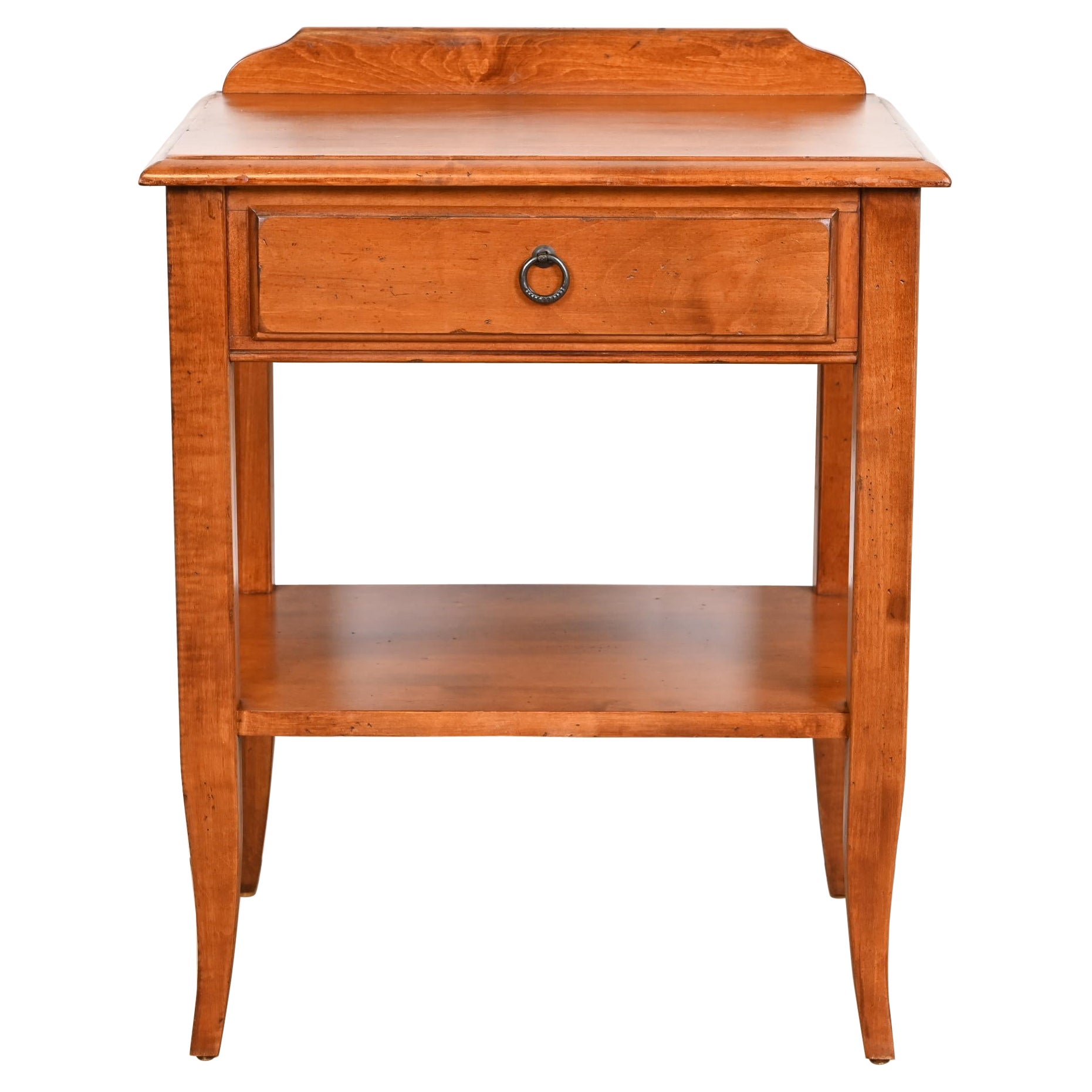 French Country Solid Maple Bedside Table