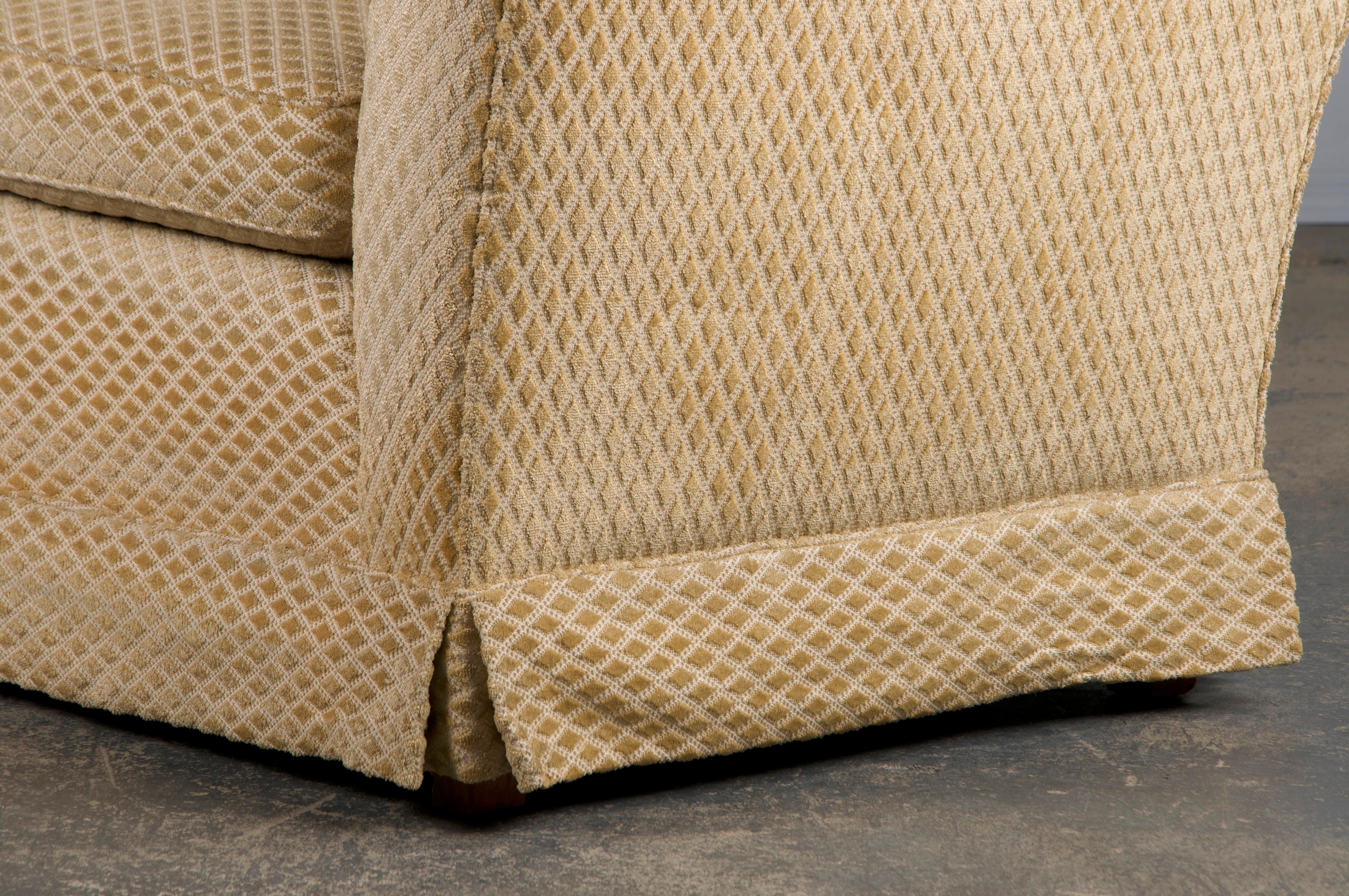 Französischer Landhausstil 3-Sitzer Sofa W/ Beige Samt 4