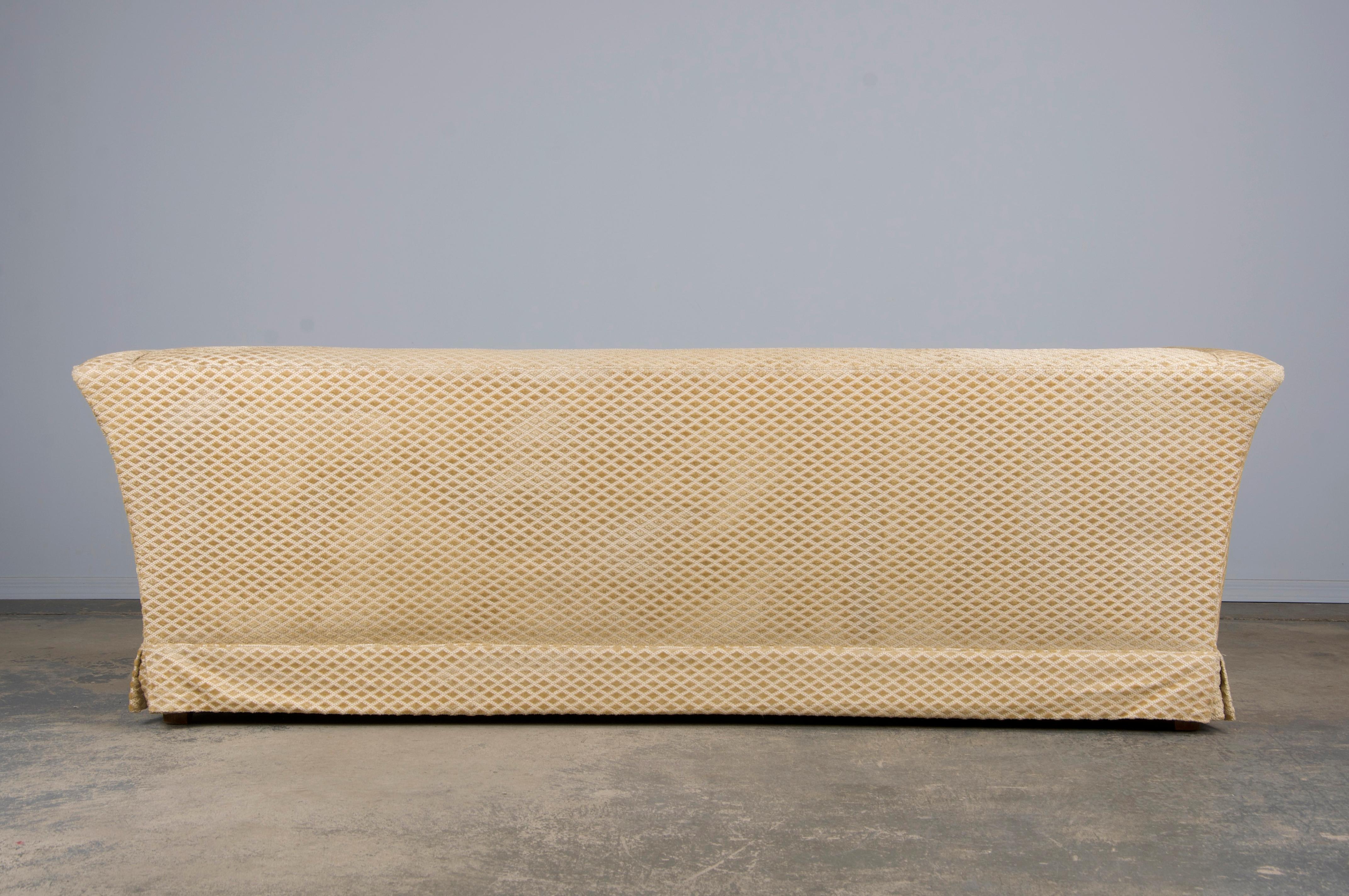 Französischer Landhausstil 3-Sitzer Sofa W/ Beige Samt 6