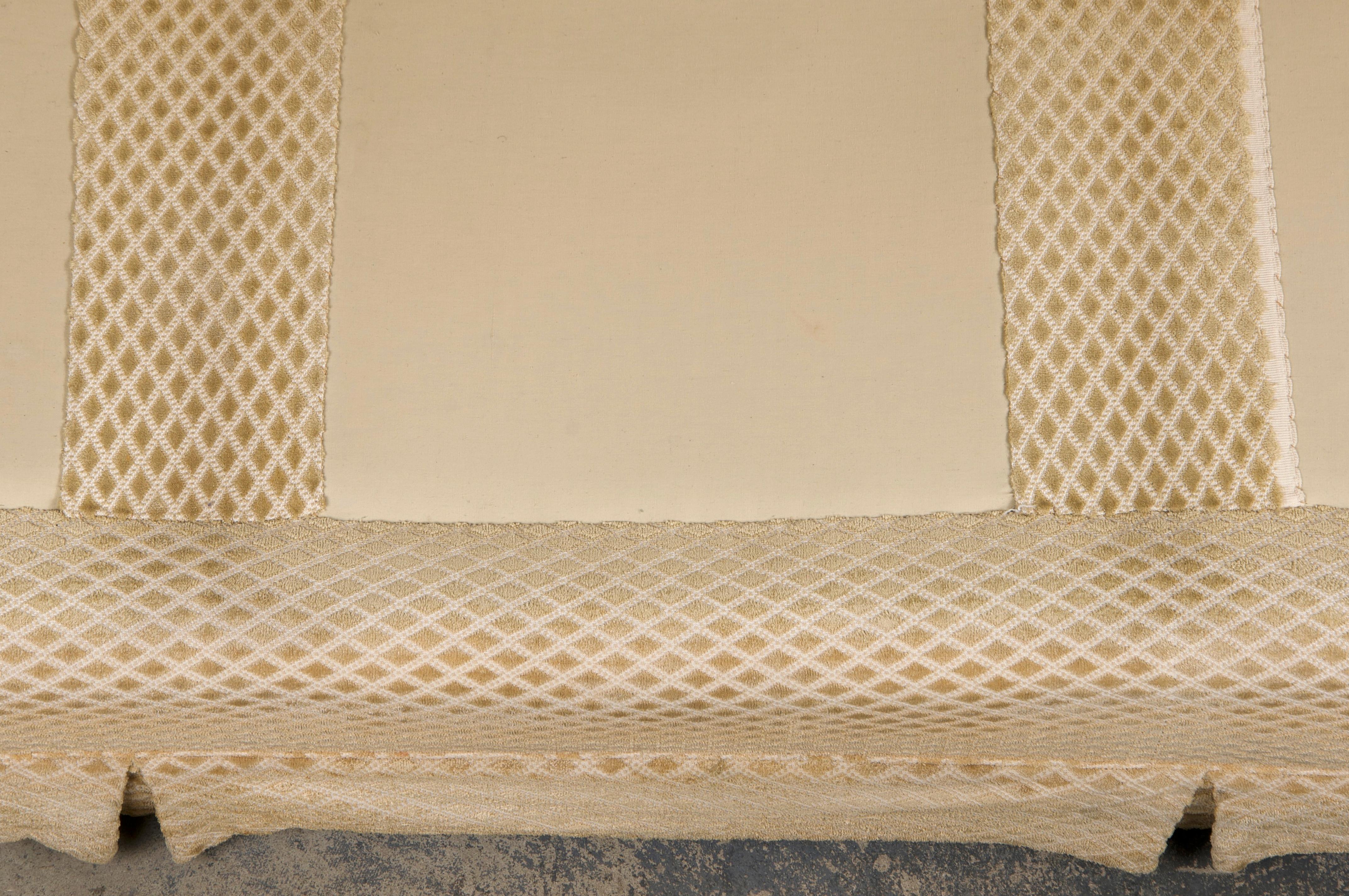 Französischer Landhausstil 3-Sitzer Sofa W/ Beige Samt 8
