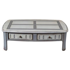 Mesa baja de cerezo artesanal de estilo rural francés