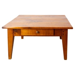 French Country Style Coffee Table Two Drawers Cherrywood, circa 1960