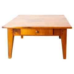 French Country Style Coffee Table Two Drawers Cherrywood, circa 1960