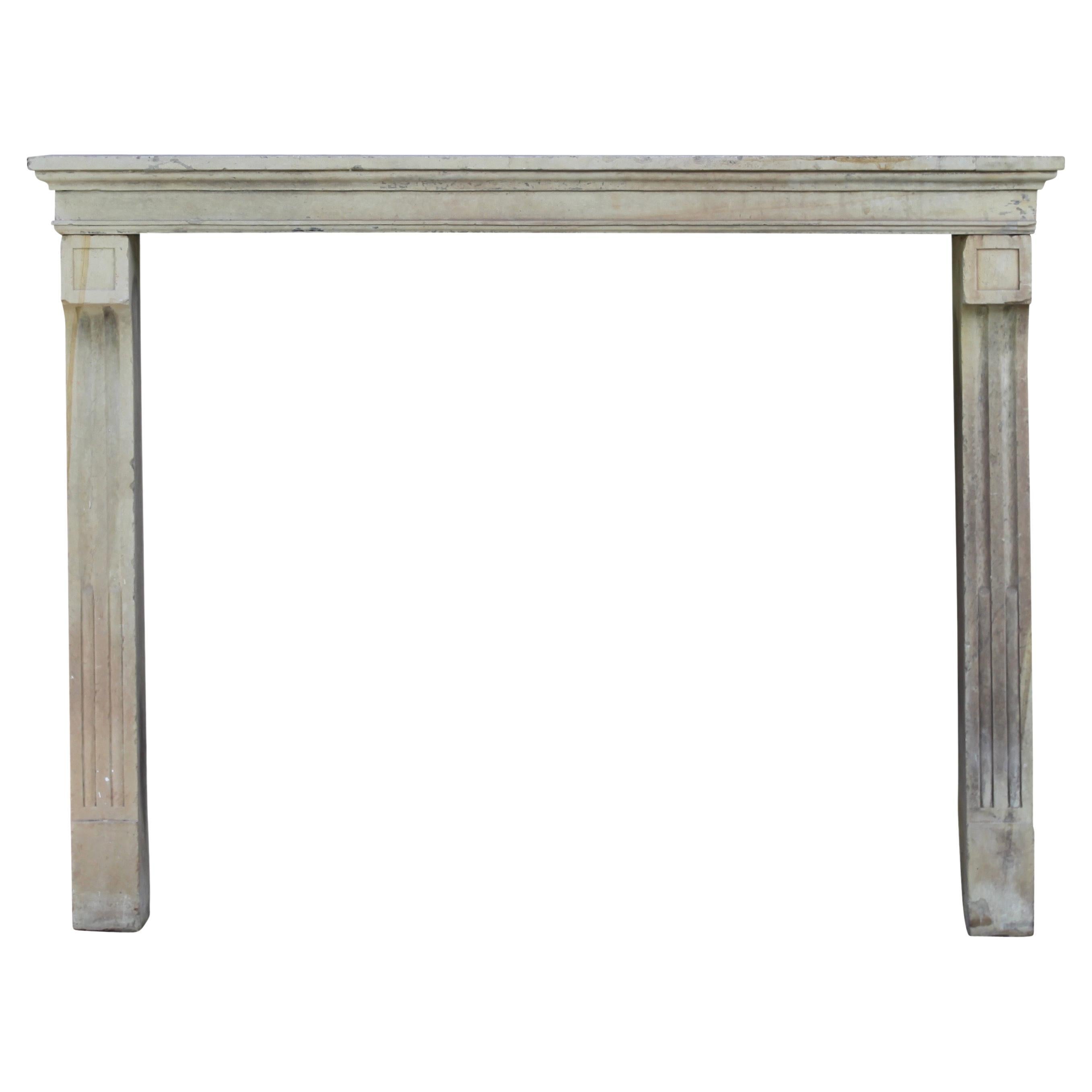 French Country Style Decorative Fireplace Surround in Limestone