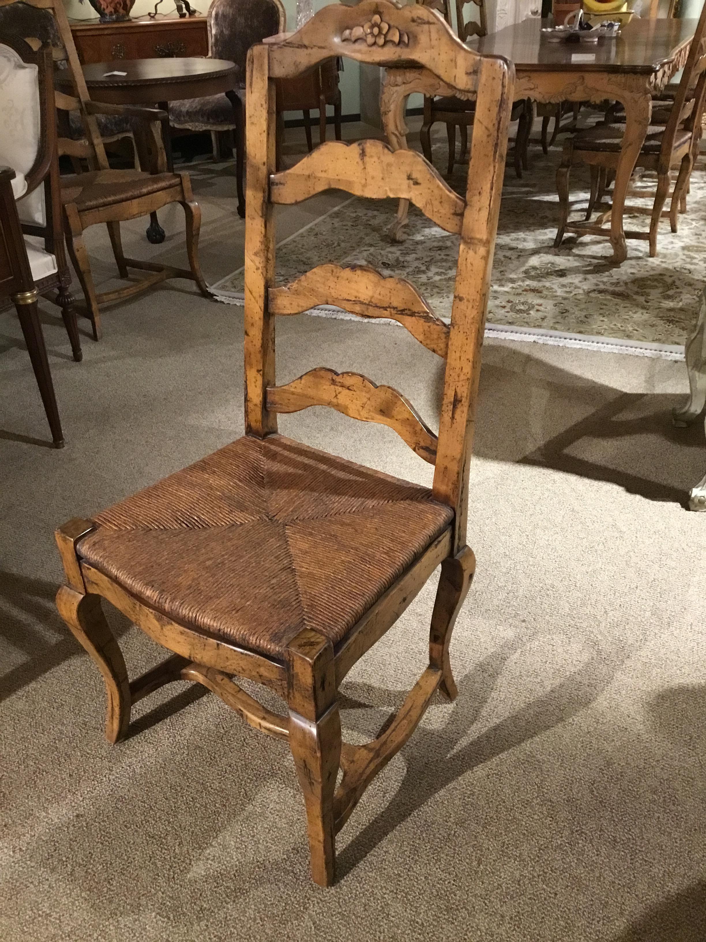 french country ladder back chairs rush seats