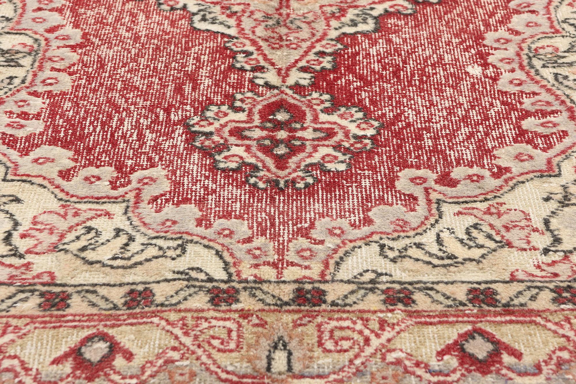 Noué à la main Tapis Sivas turc vintage vieilli en vente