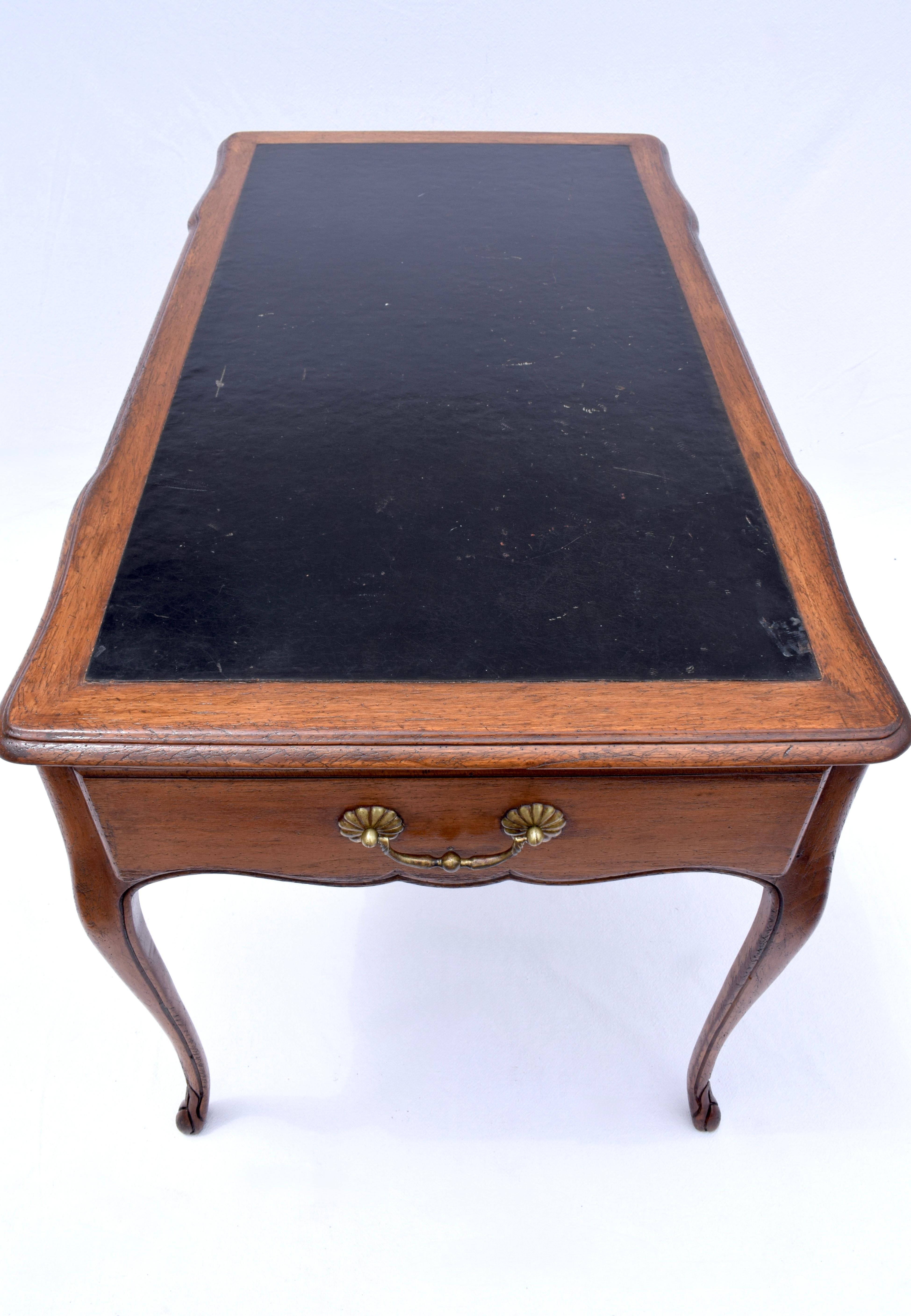 French Country Style Leather Top Writing Desk For Sale 3