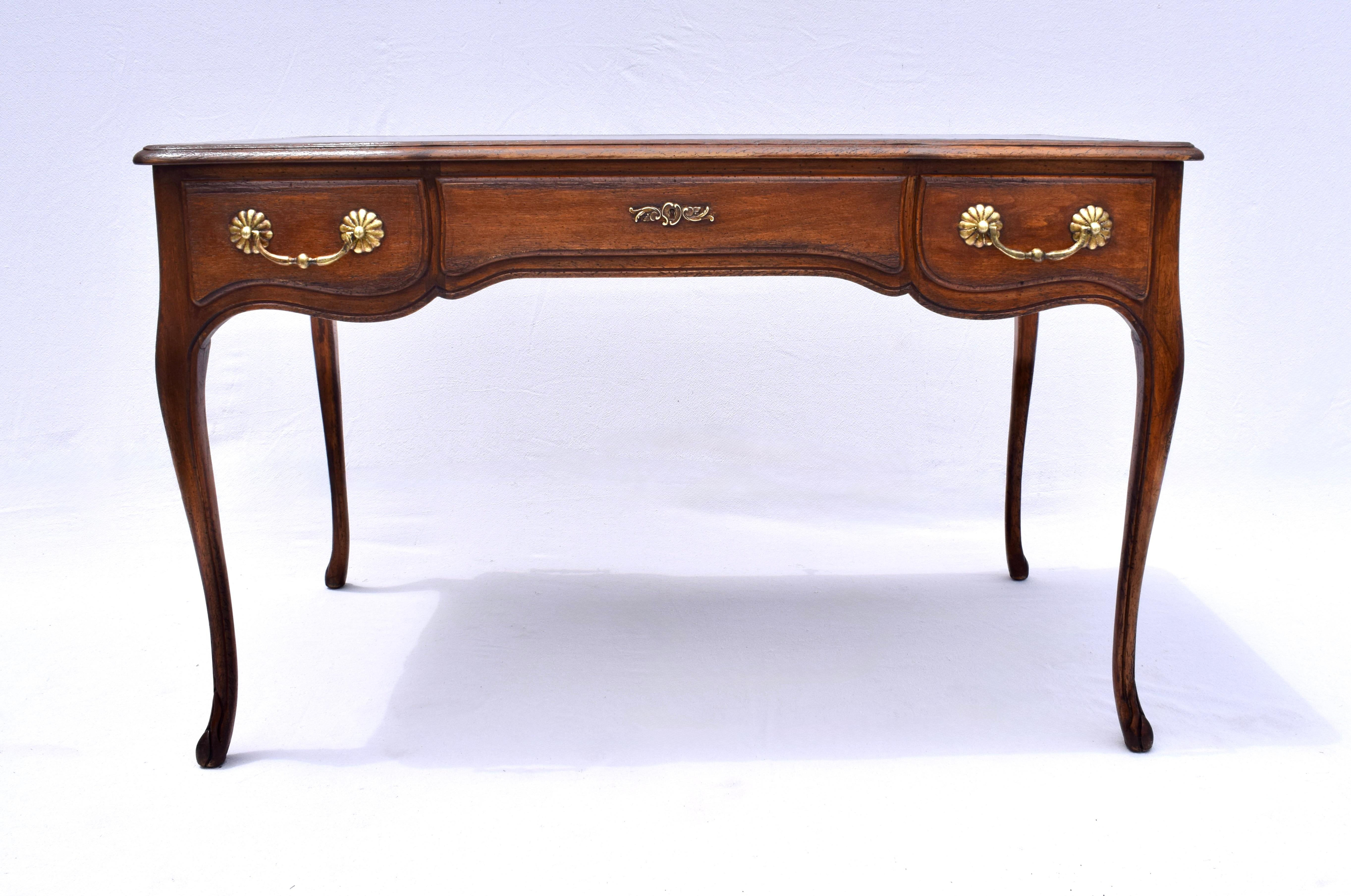 French Country Style Leather Top Writing Desk For Sale 5