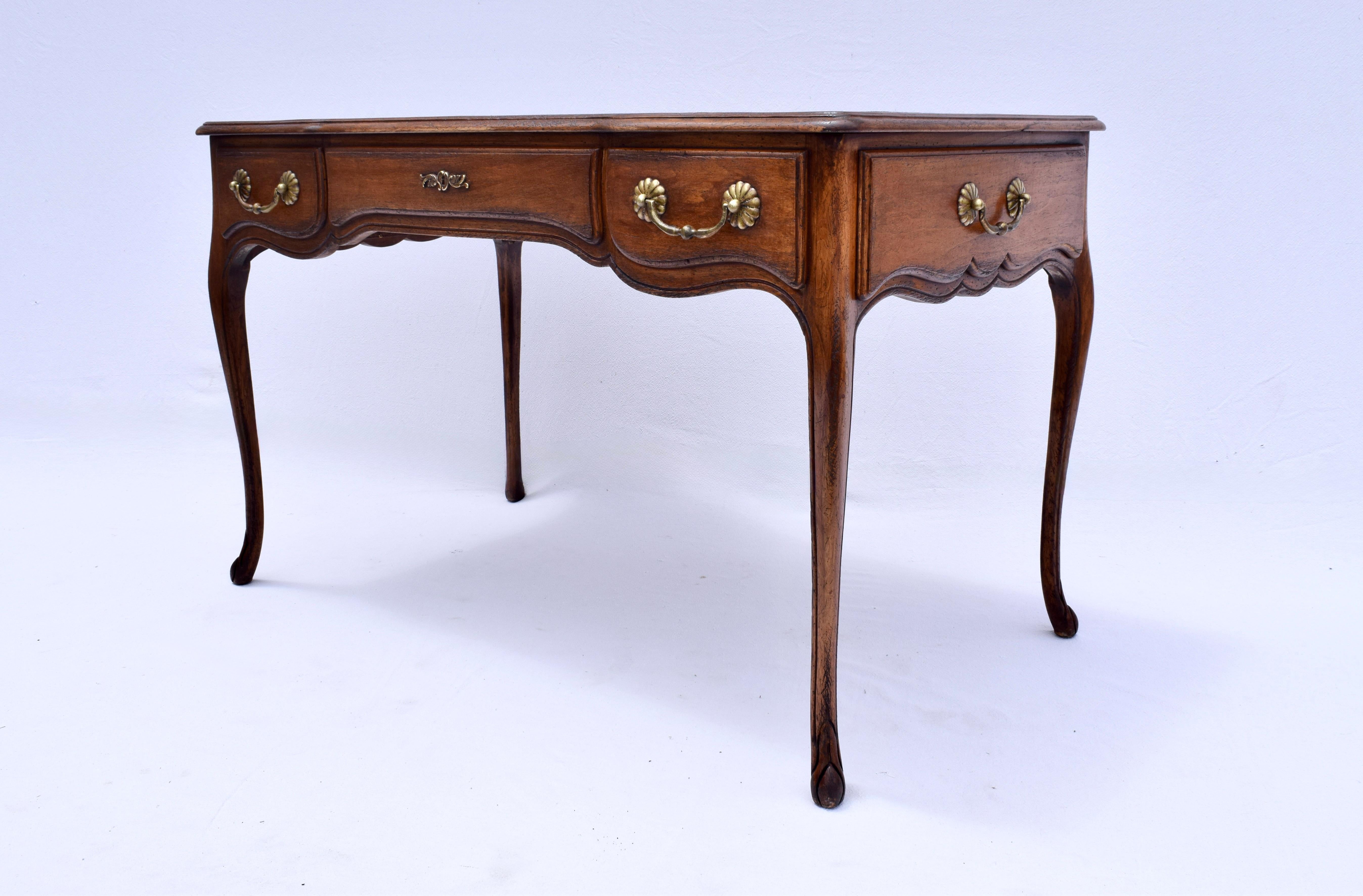 French Country Style Leather Top Writing Desk For Sale 6