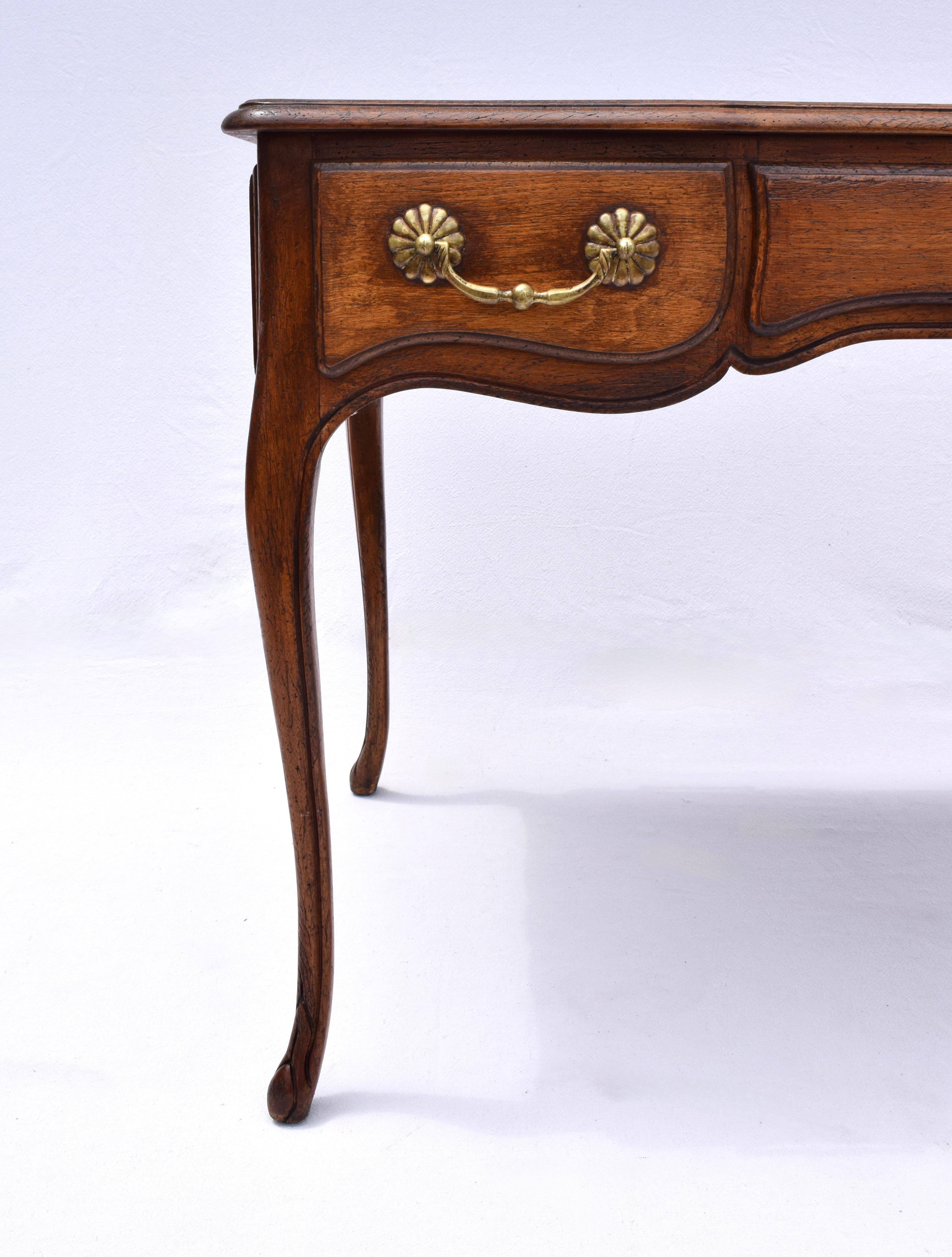 American French Country Style Leather Top Writing Desk For Sale
