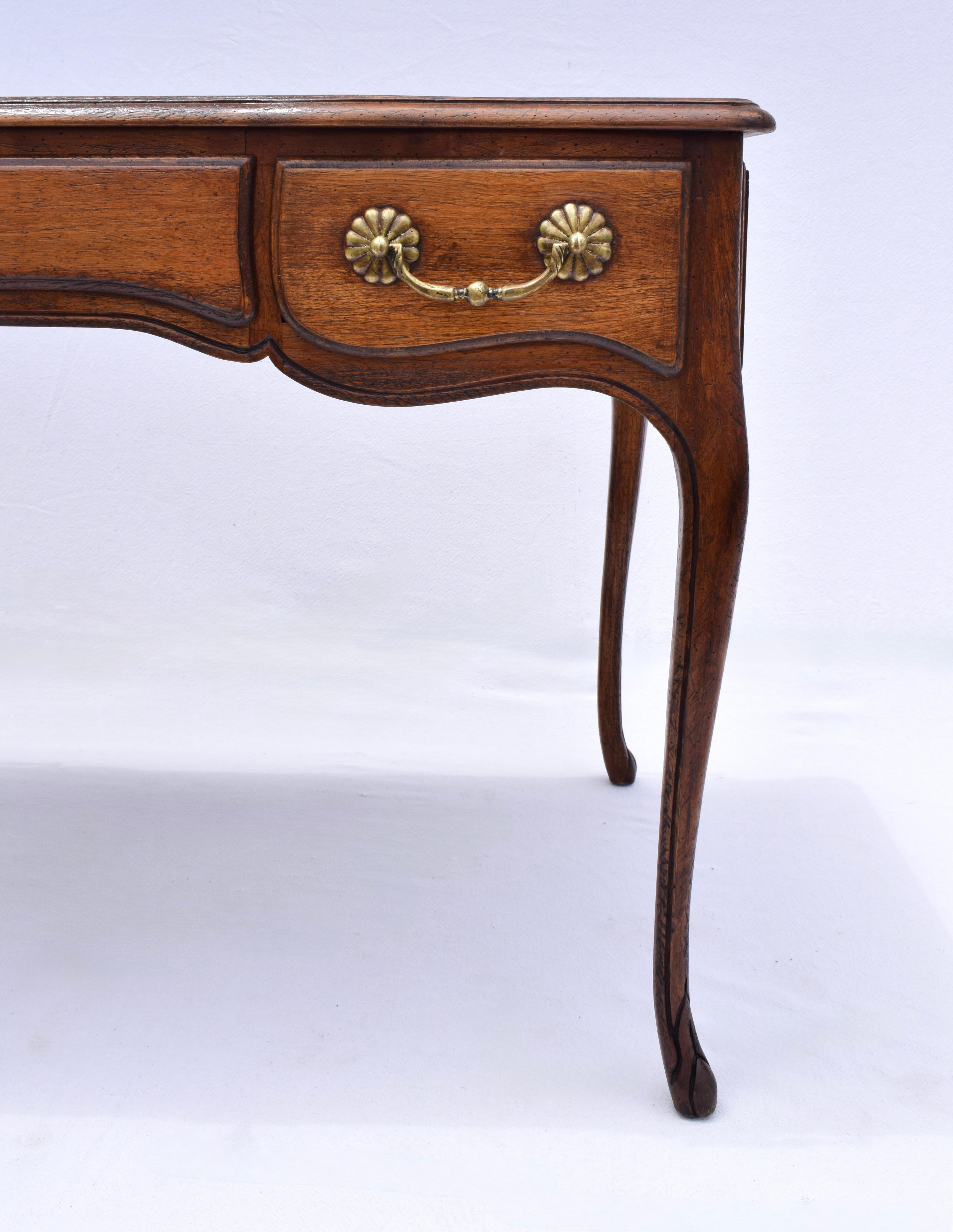 20th Century French Country Style Leather Top Writing Desk For Sale