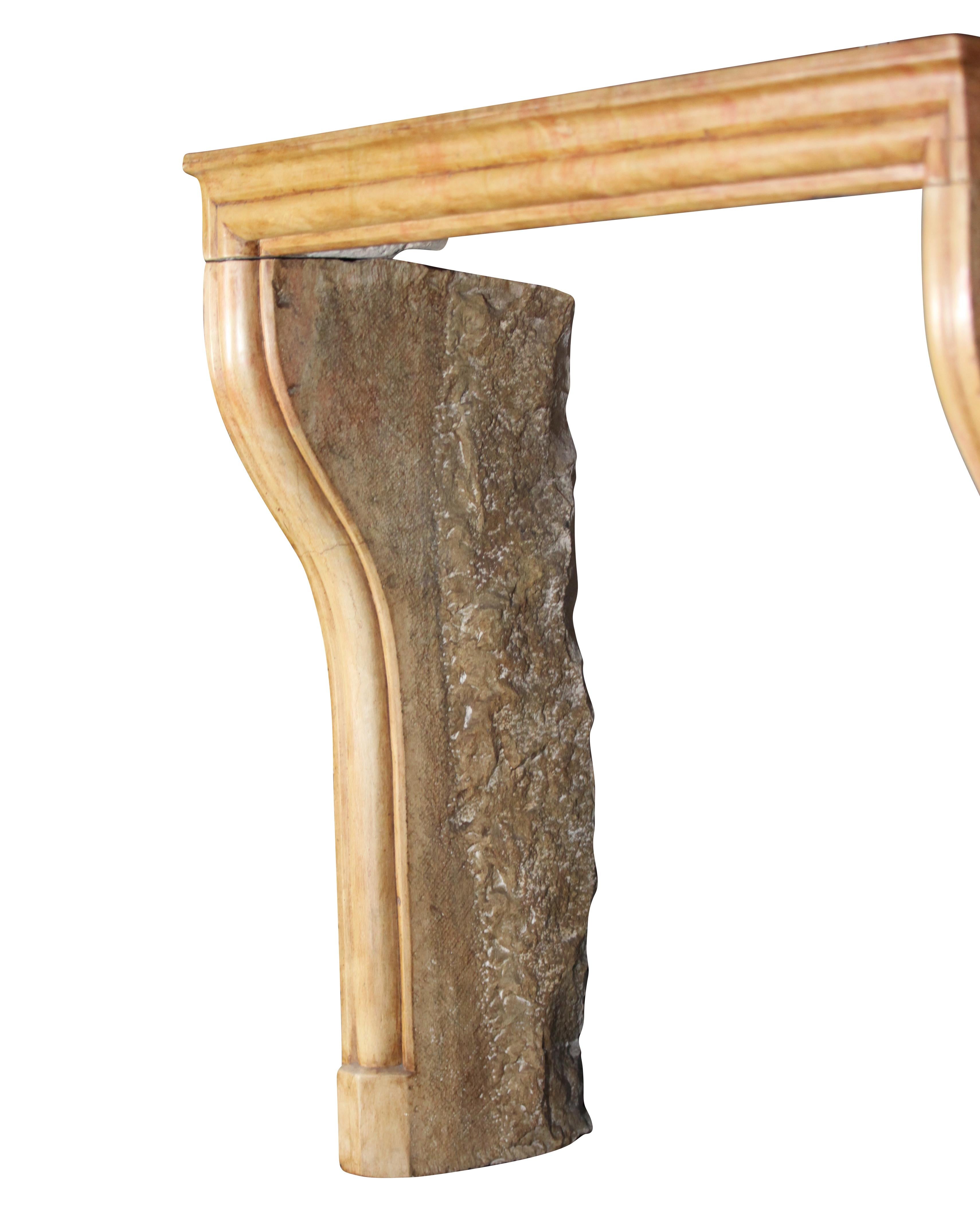 French Country Style Limestone Fine Fireplace Surround For Sale 3