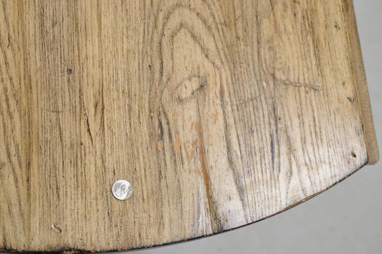 French Room Table de salle à manger ovale à abattant Farmhouse en pin strié en vente 2