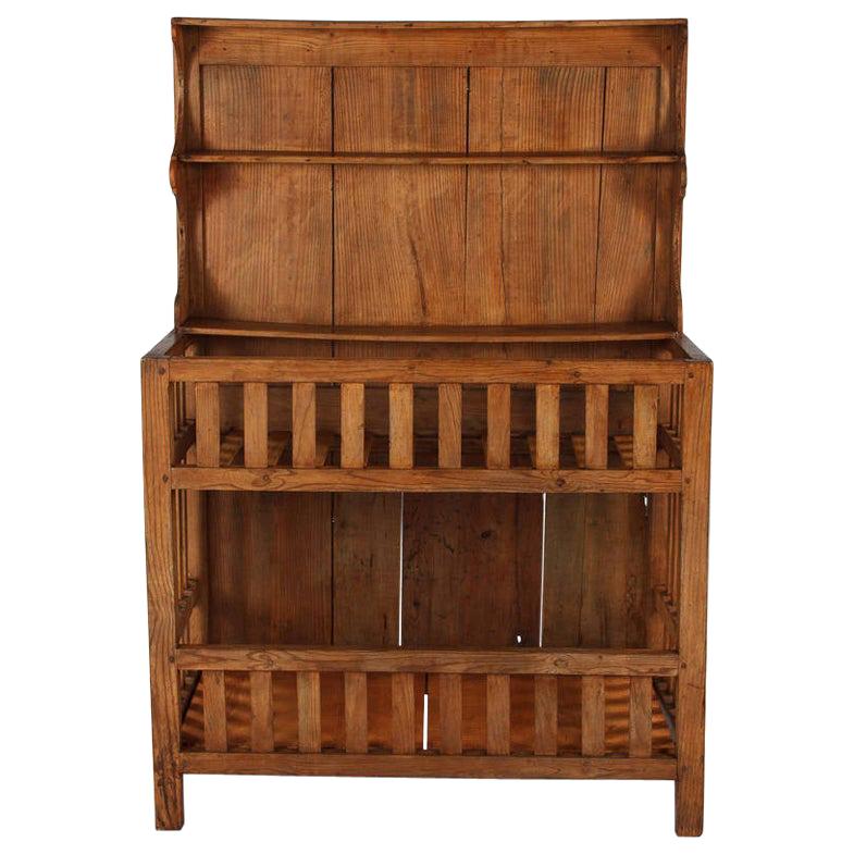 French Country Style Pine "Egouttoir" Draining Rack Cupboard, Early 1900s