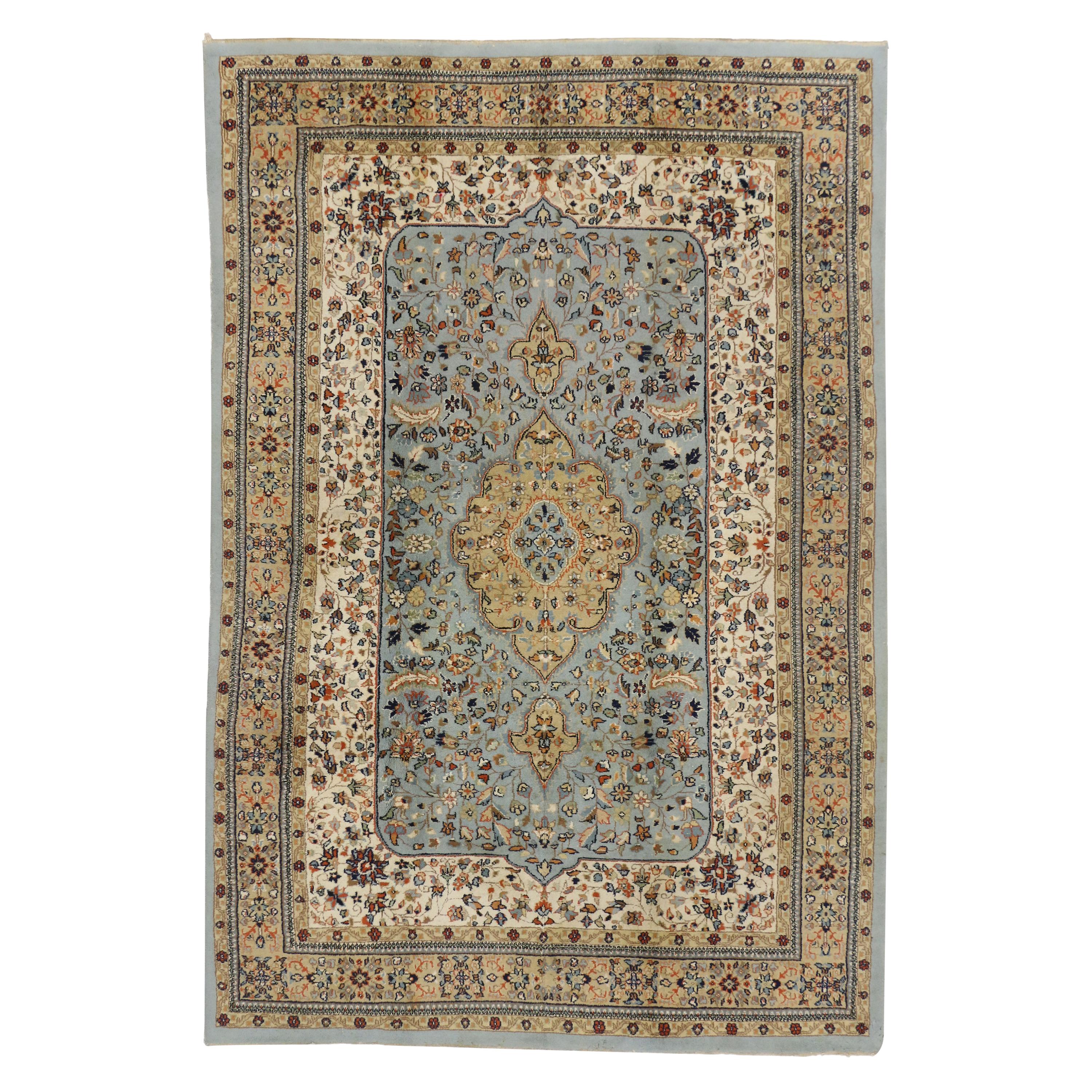 French Country Style Vintage Indo-Persian Design Area Rug