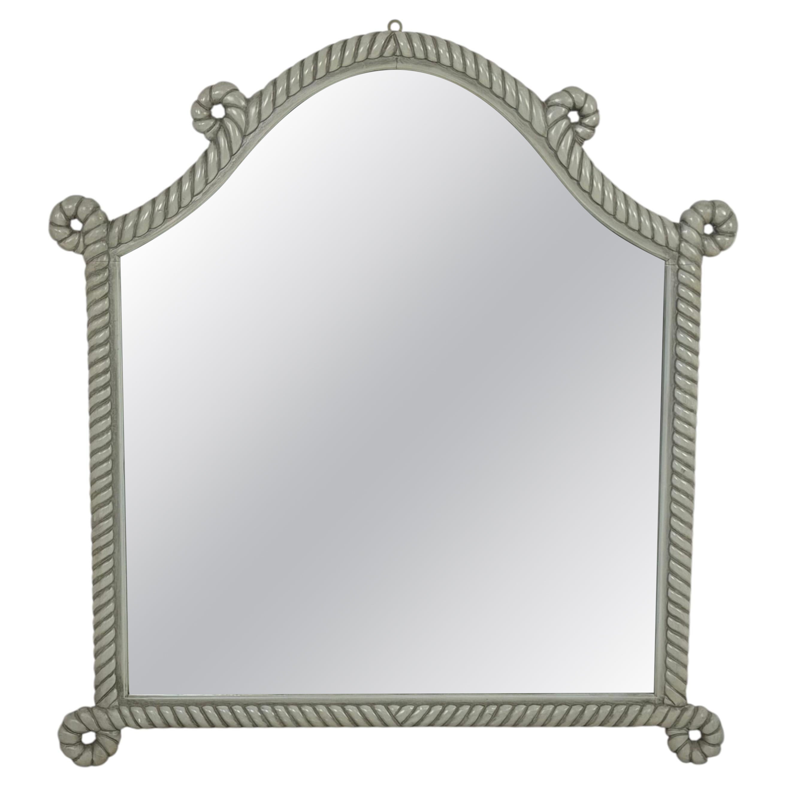French Country-style Wall Mirror with rope details, 1970 For Sale