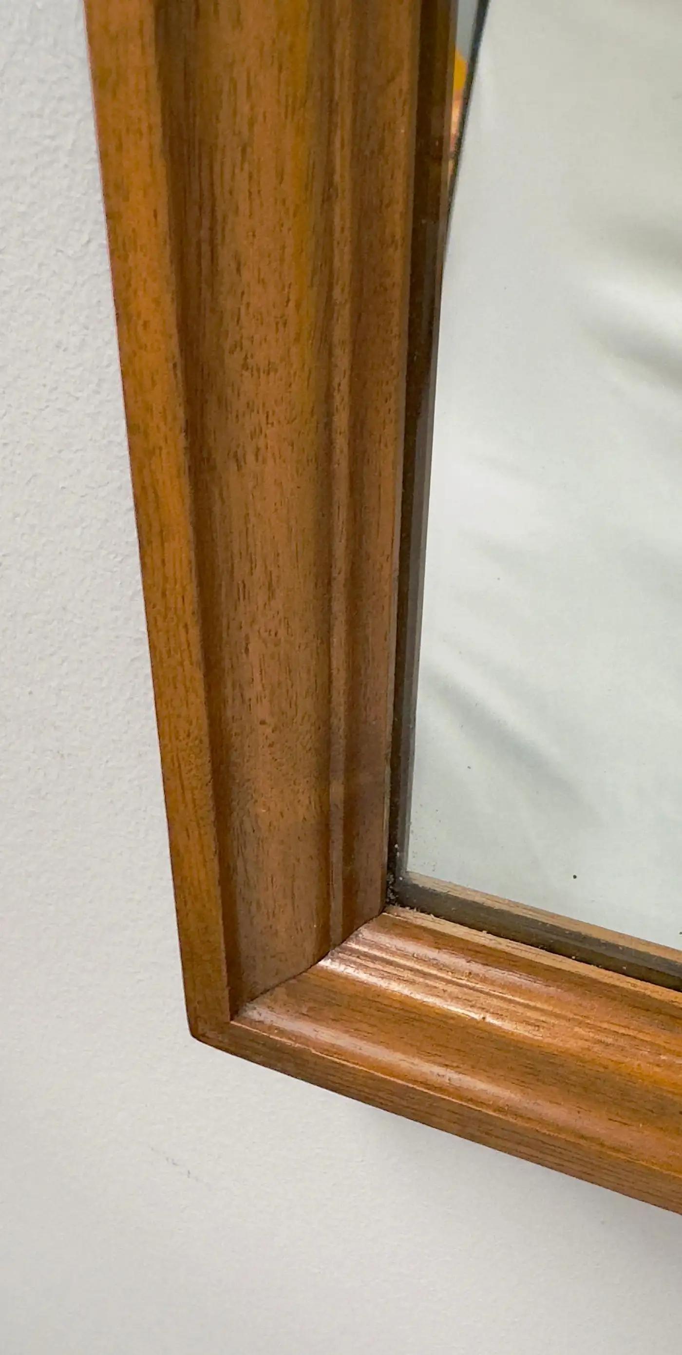 French Country Style Walnut Craved Small Console & Mirror with Antiqued Glass 13