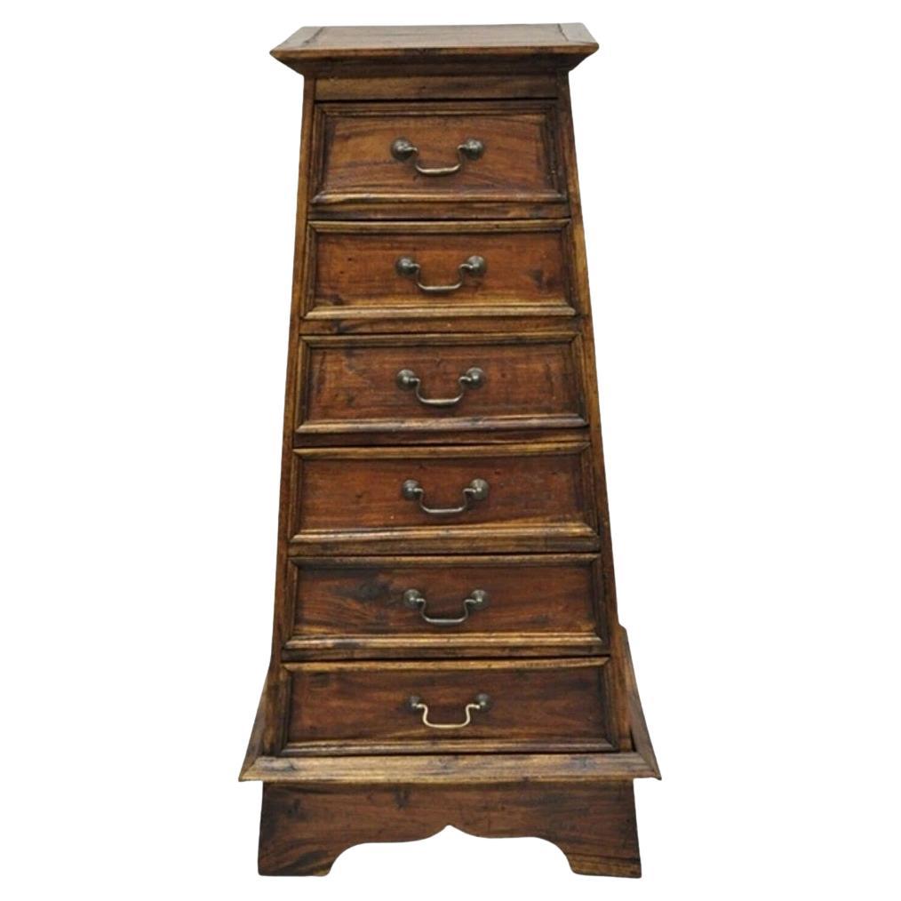 Tavolino a piramide in legno in stile rustico francese con cassettiera per lingerie da 41 pollici