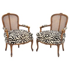 Style Upholstering zébré, 2 chaises de style campagnard français