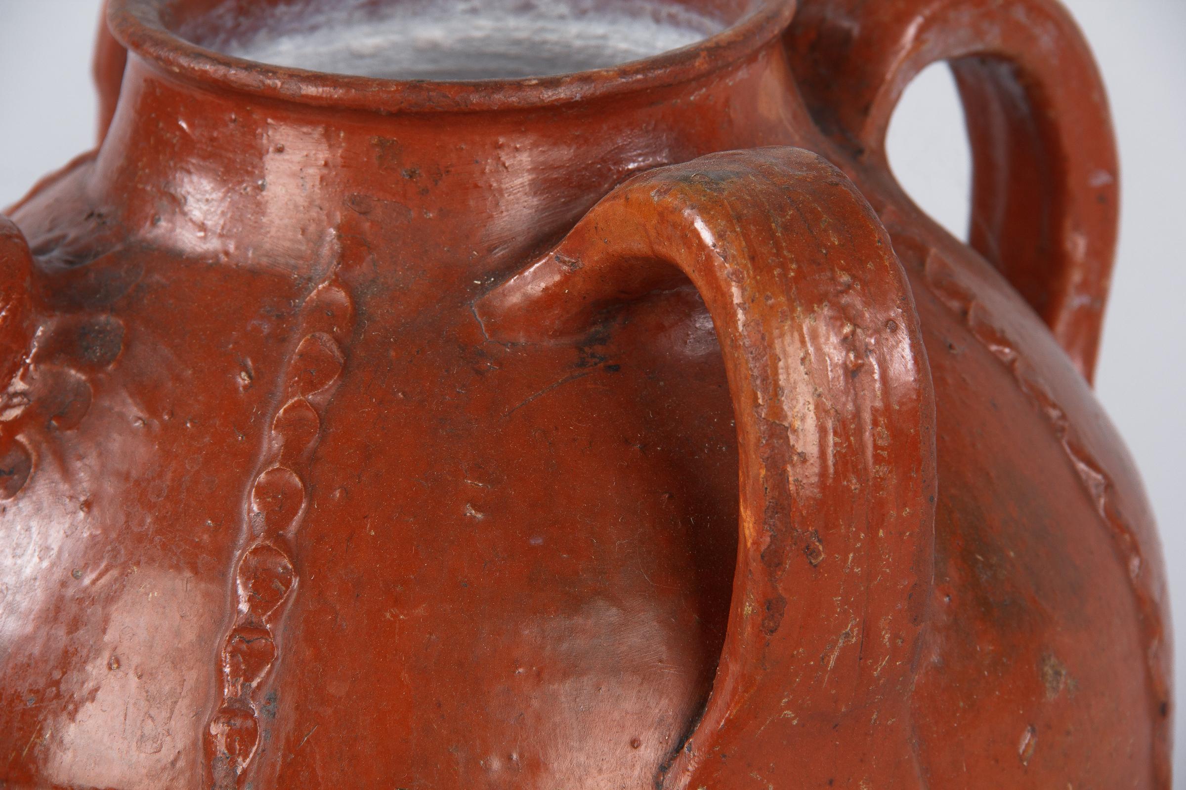 French Country Terracotta Water Jar, Late 1800s In Good Condition In Austin, TX