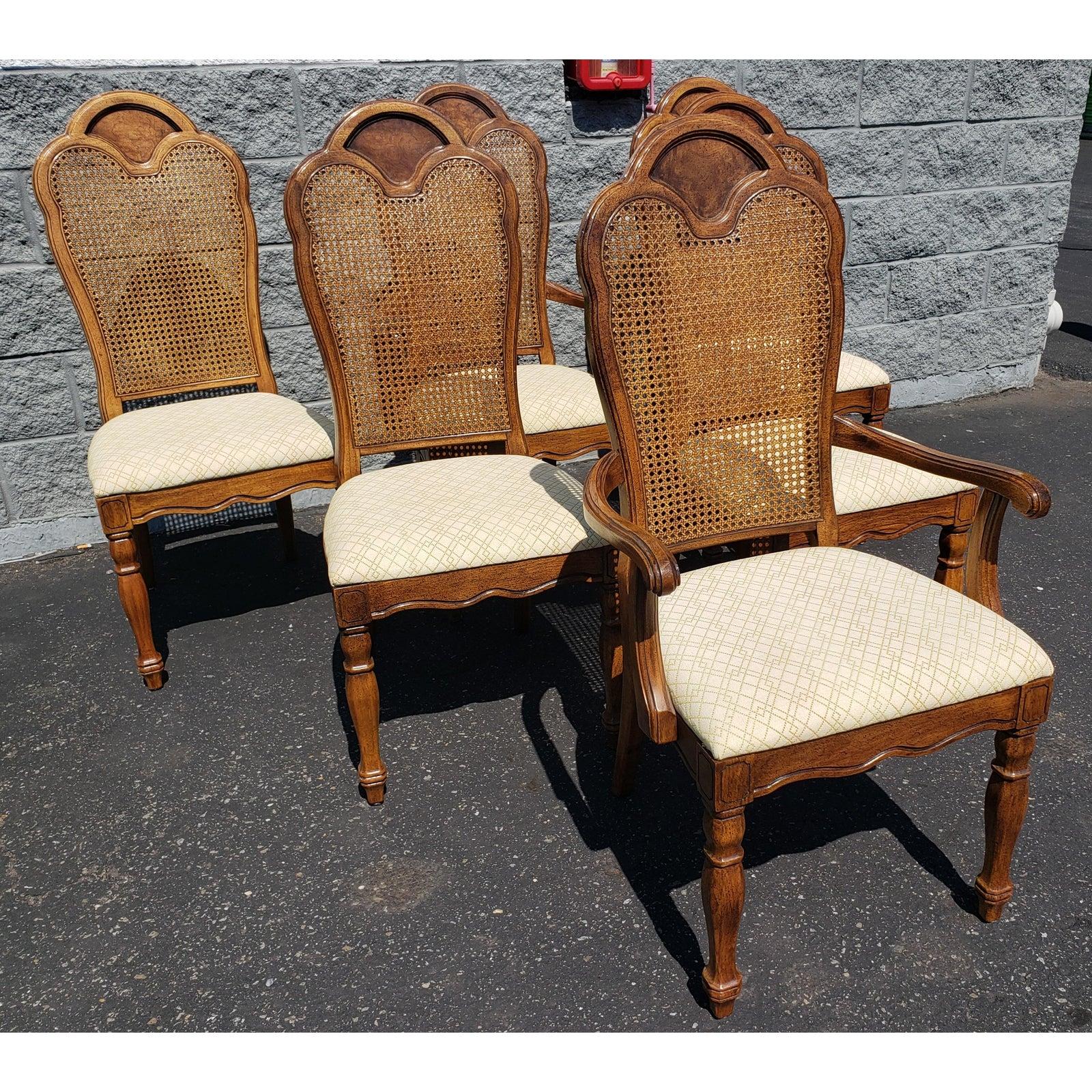 thomasville cane back dining chairs