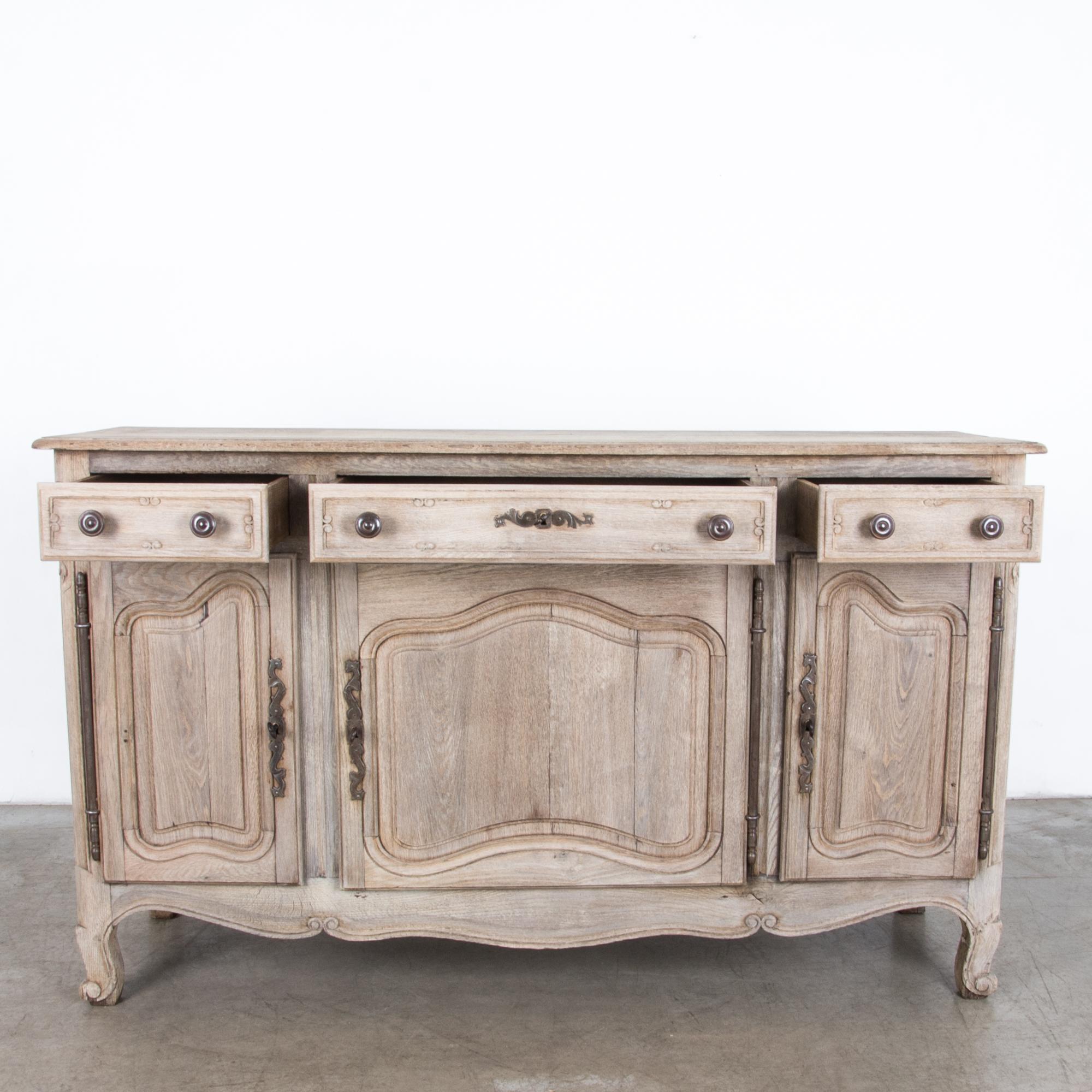 French Provincial French Country Three-Door Oak Buffet