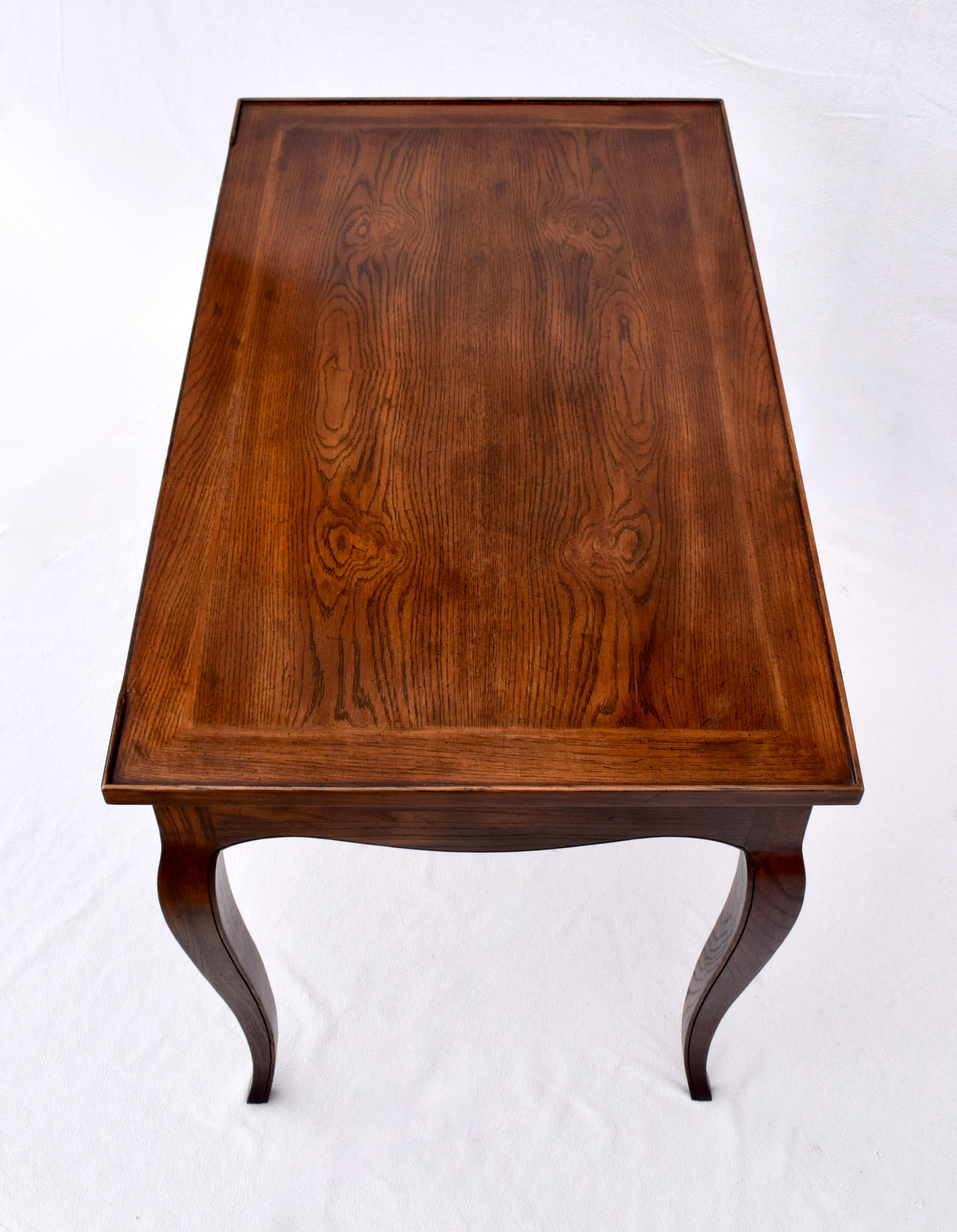 French Country Tiger Oak Writing Desk by Henredon For Sale 5