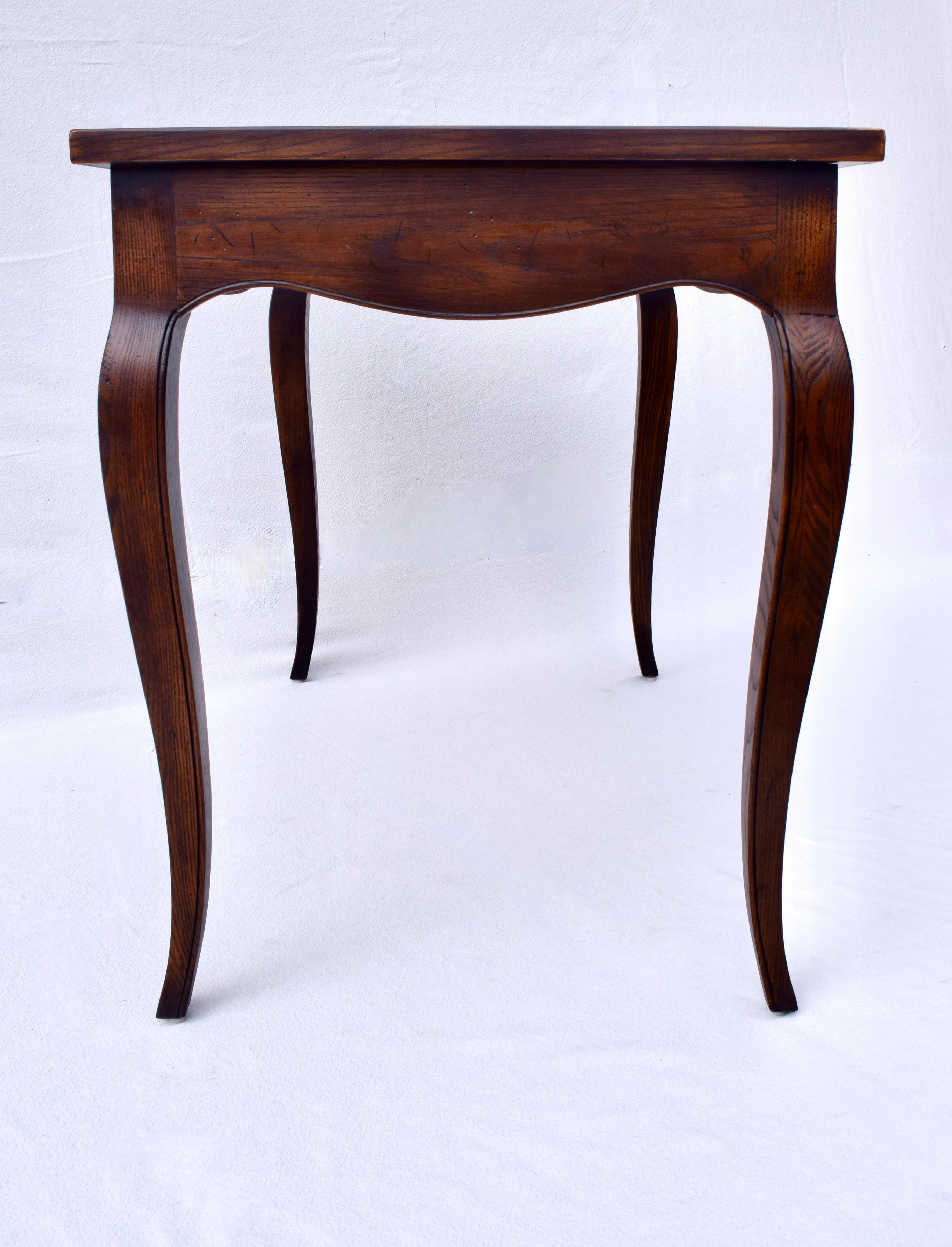 French Country Tiger Oak Writing Desk by Henredon For Sale 1