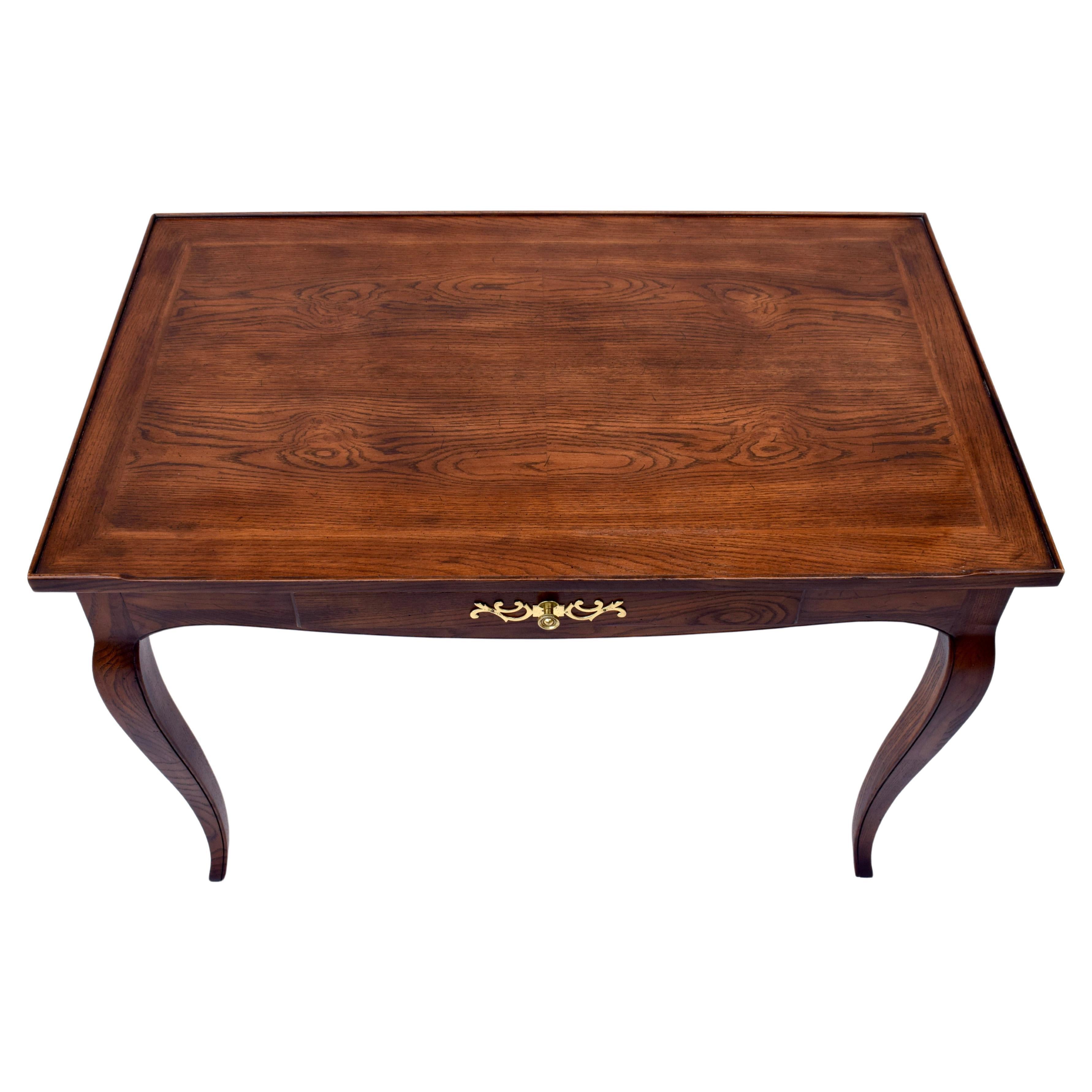 French Country Tiger Oak Writing Desk by Henredon For Sale