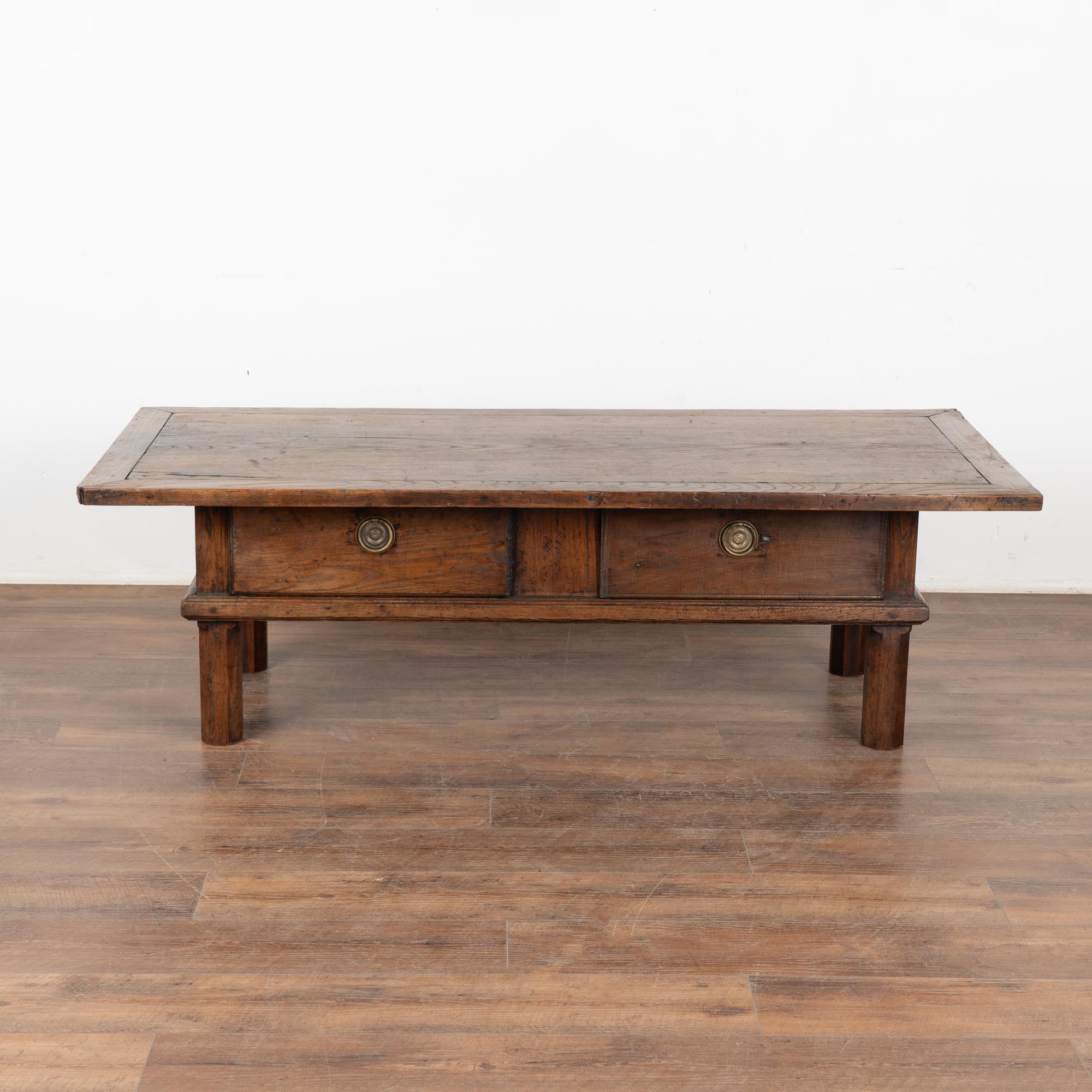 19th Century French Country Two Drawer Coffee Table, circa 1820-40