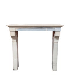 French Country Vintage Bicolor Limestone Vintage Fireplace Surround