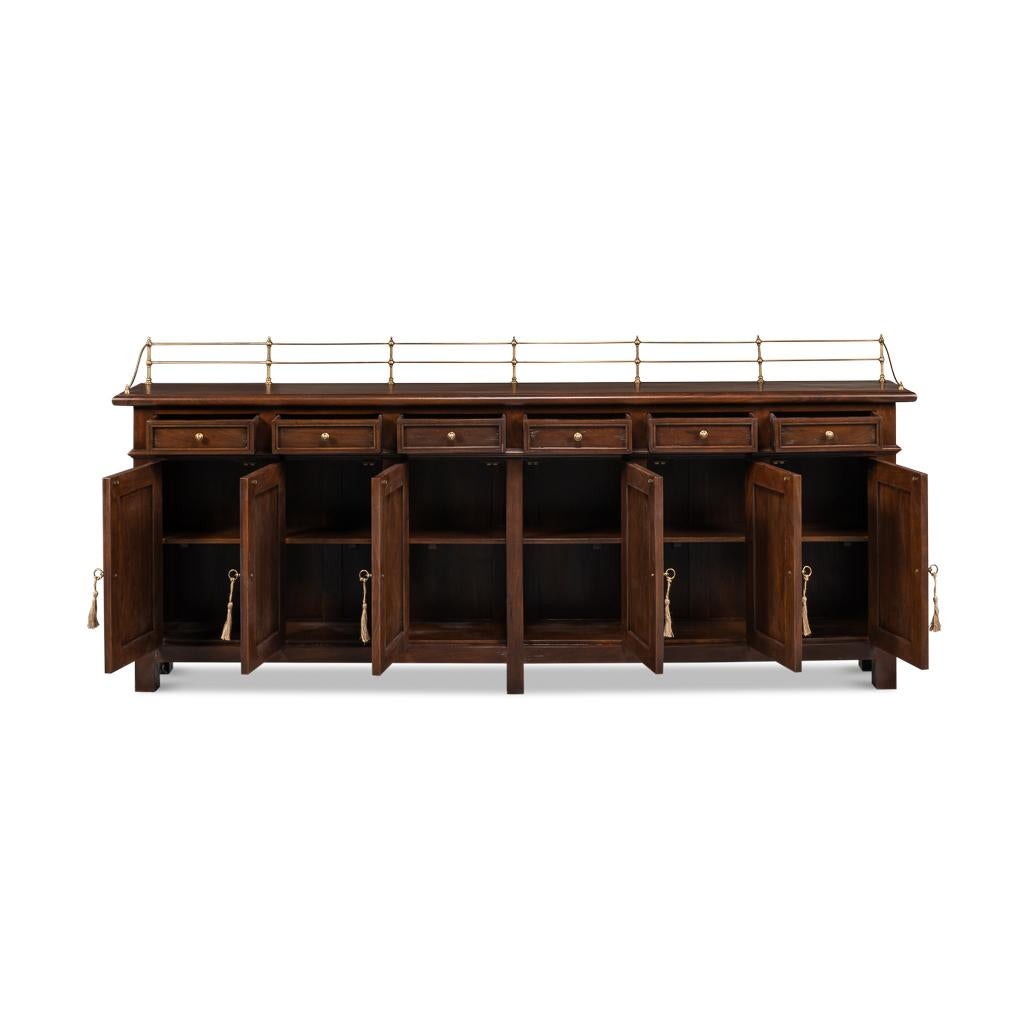 French Provincial French Country Walnut Buffet Sideboard For Sale