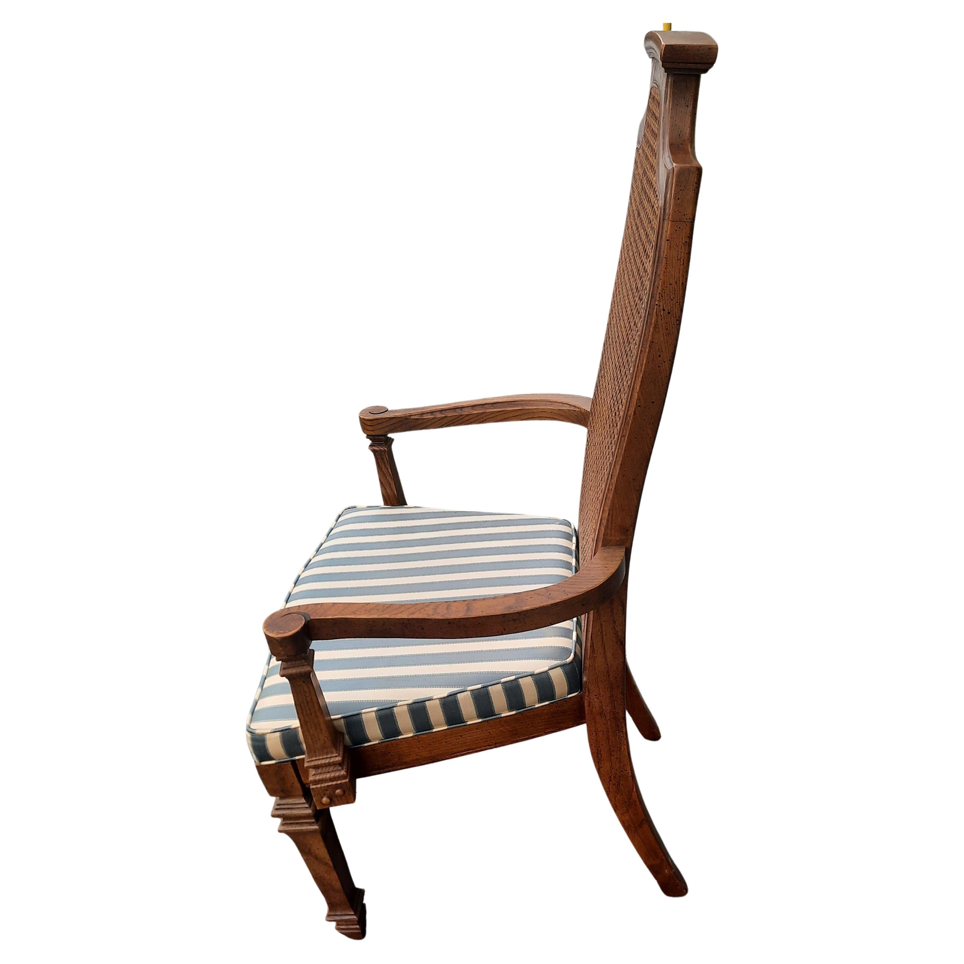 Caning French Country Walnut Cane Back Upholstered Seats