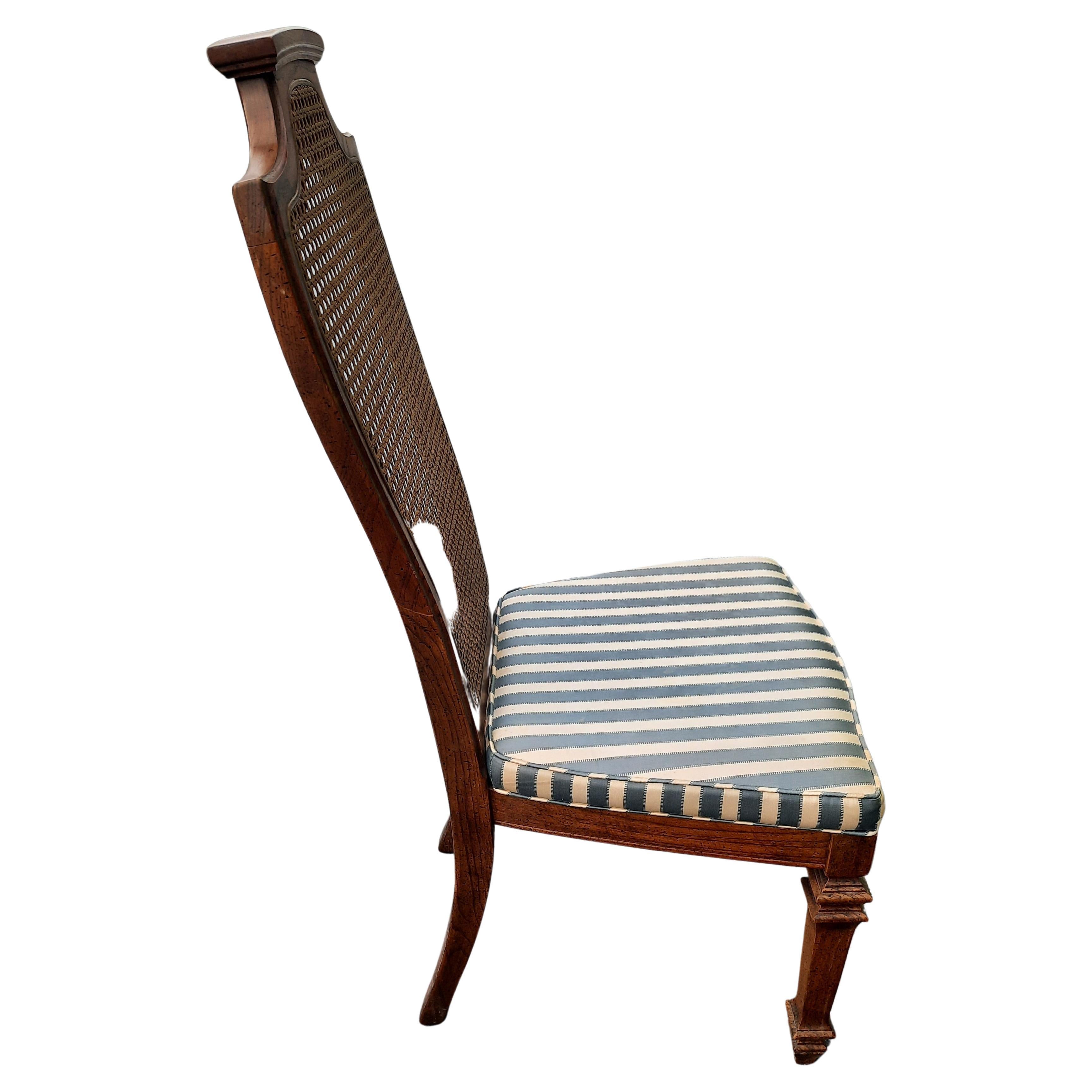 20th Century French Country Walnut Cane Back Upholstered Seats