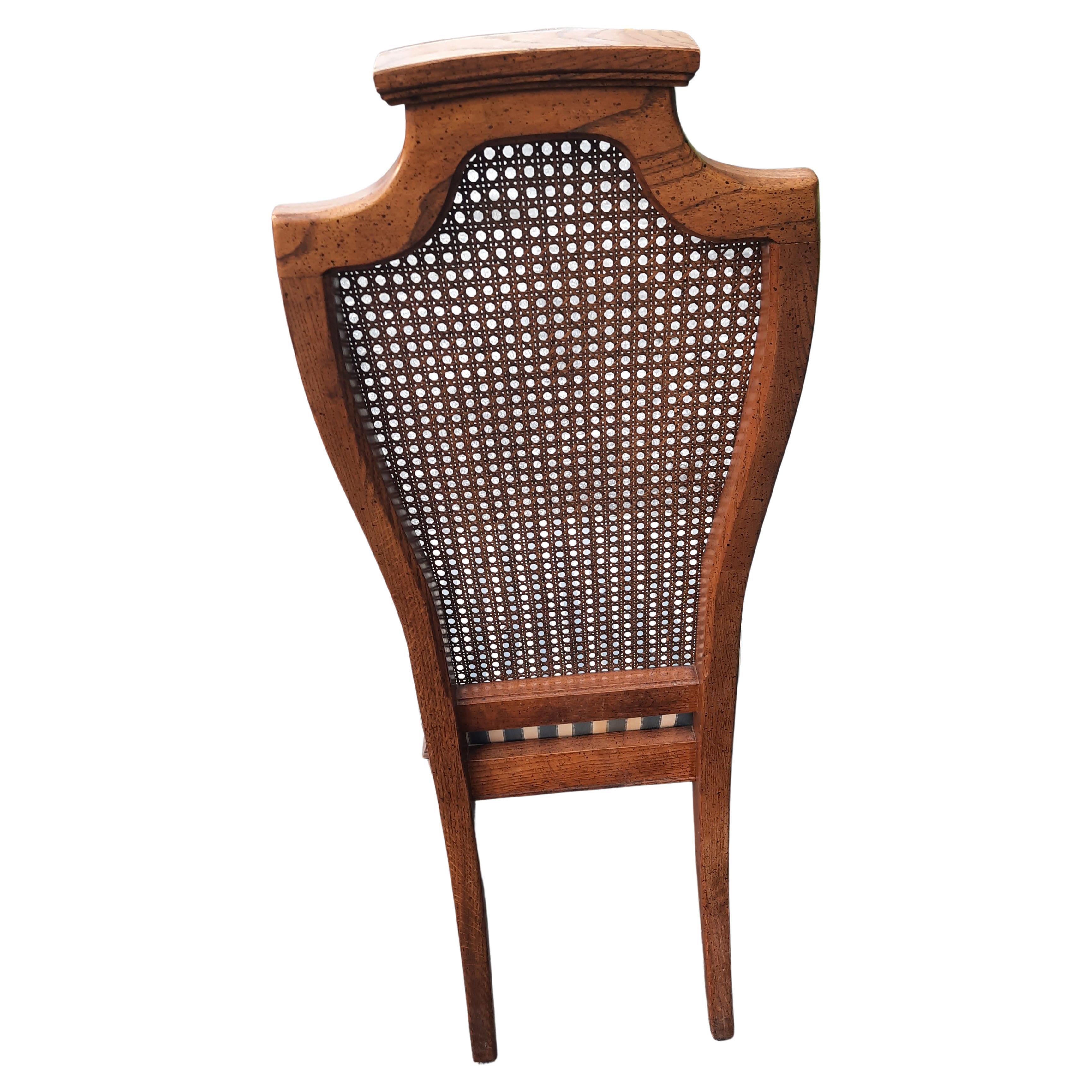 Upholstery French Country Walnut Cane Back Upholstered Seats